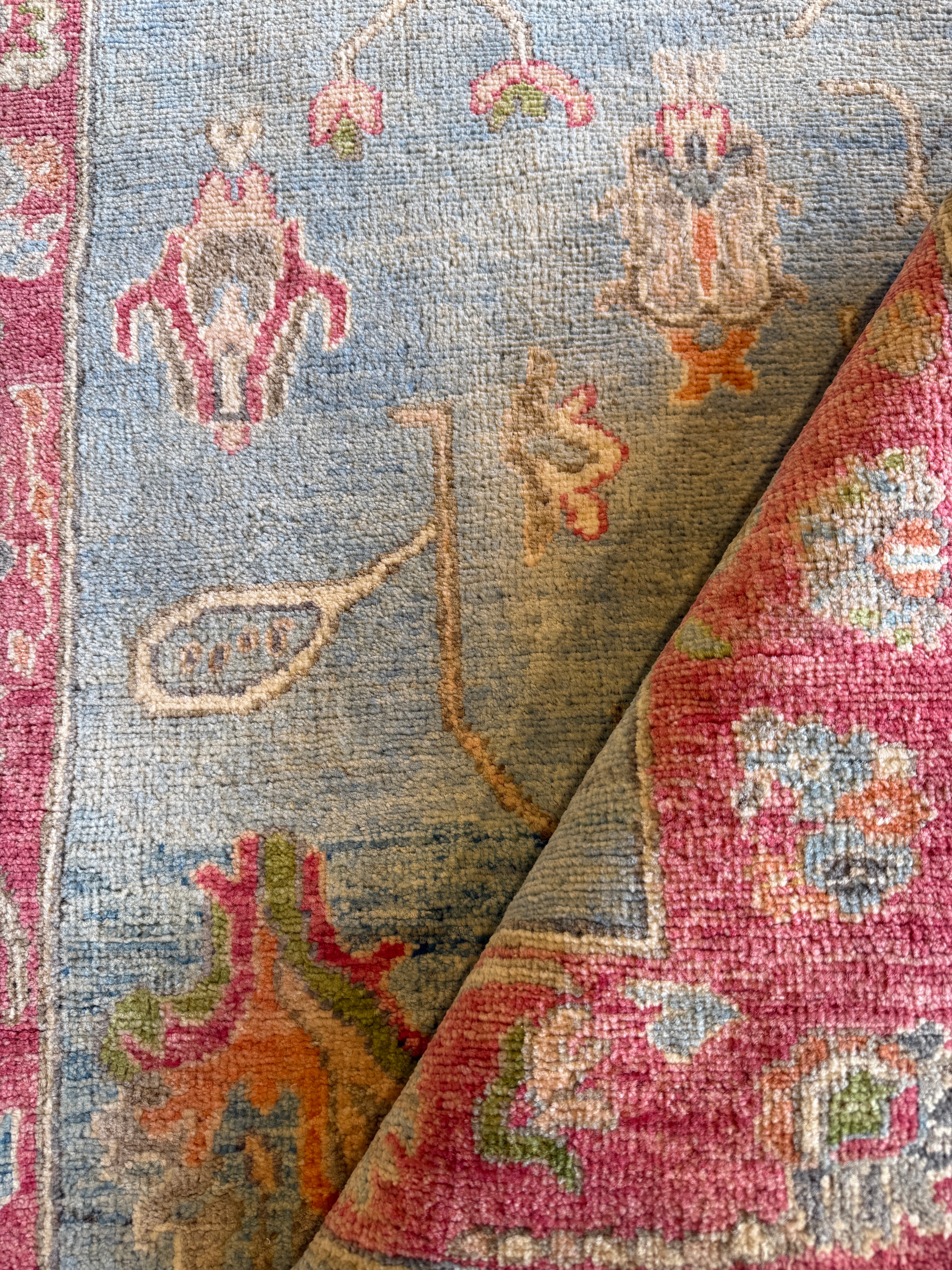 Shaeane Jimenez 3x4.10 Blue & Pink Afghani Oushak Rug