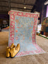 Shaeane Jimenez 3x4.10 Blue & Pink Afghani Oushak Rug