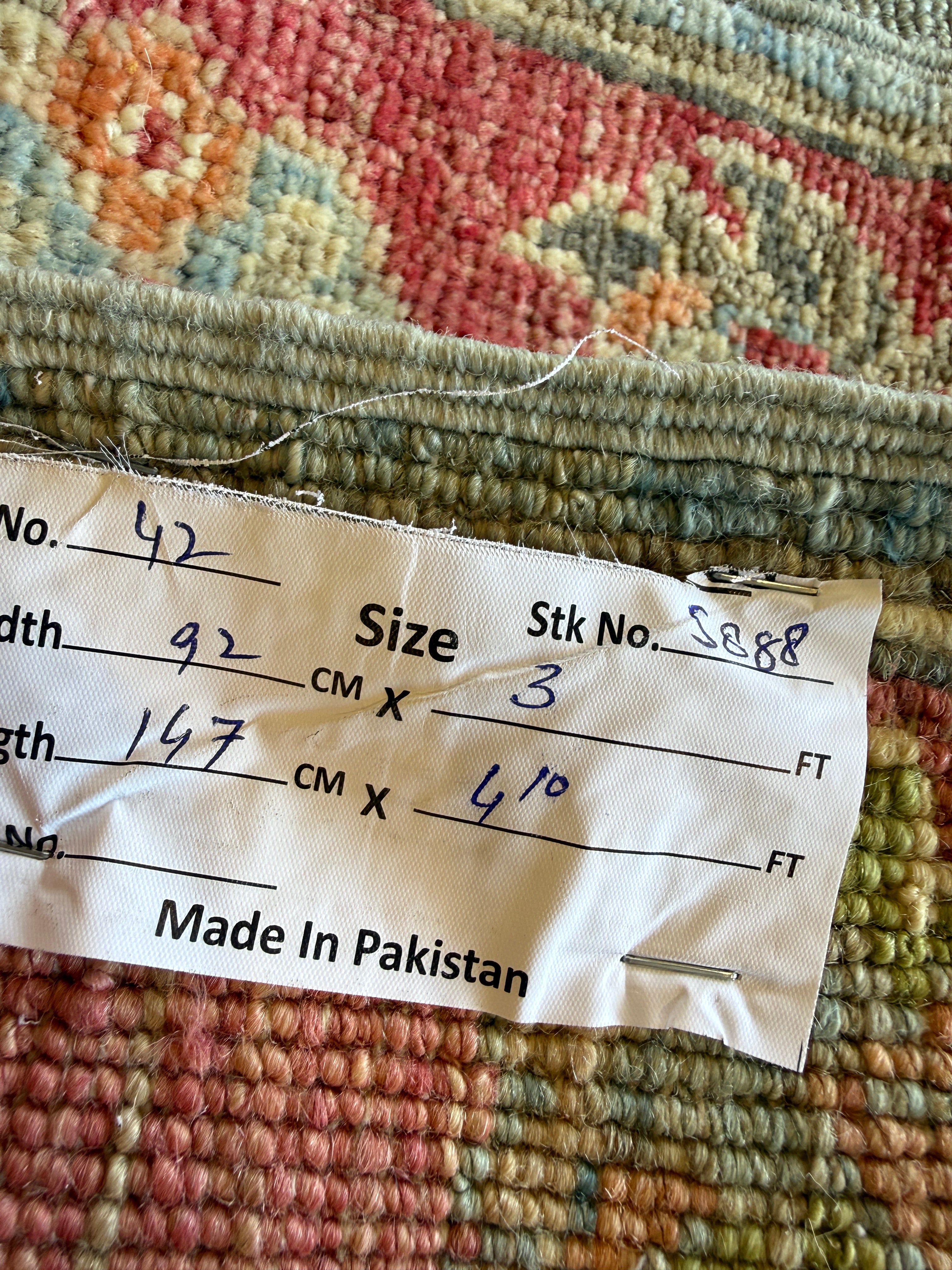 Shaeane Jimenez 3x4.10 Blue & Pink Afghani Oushak Rug