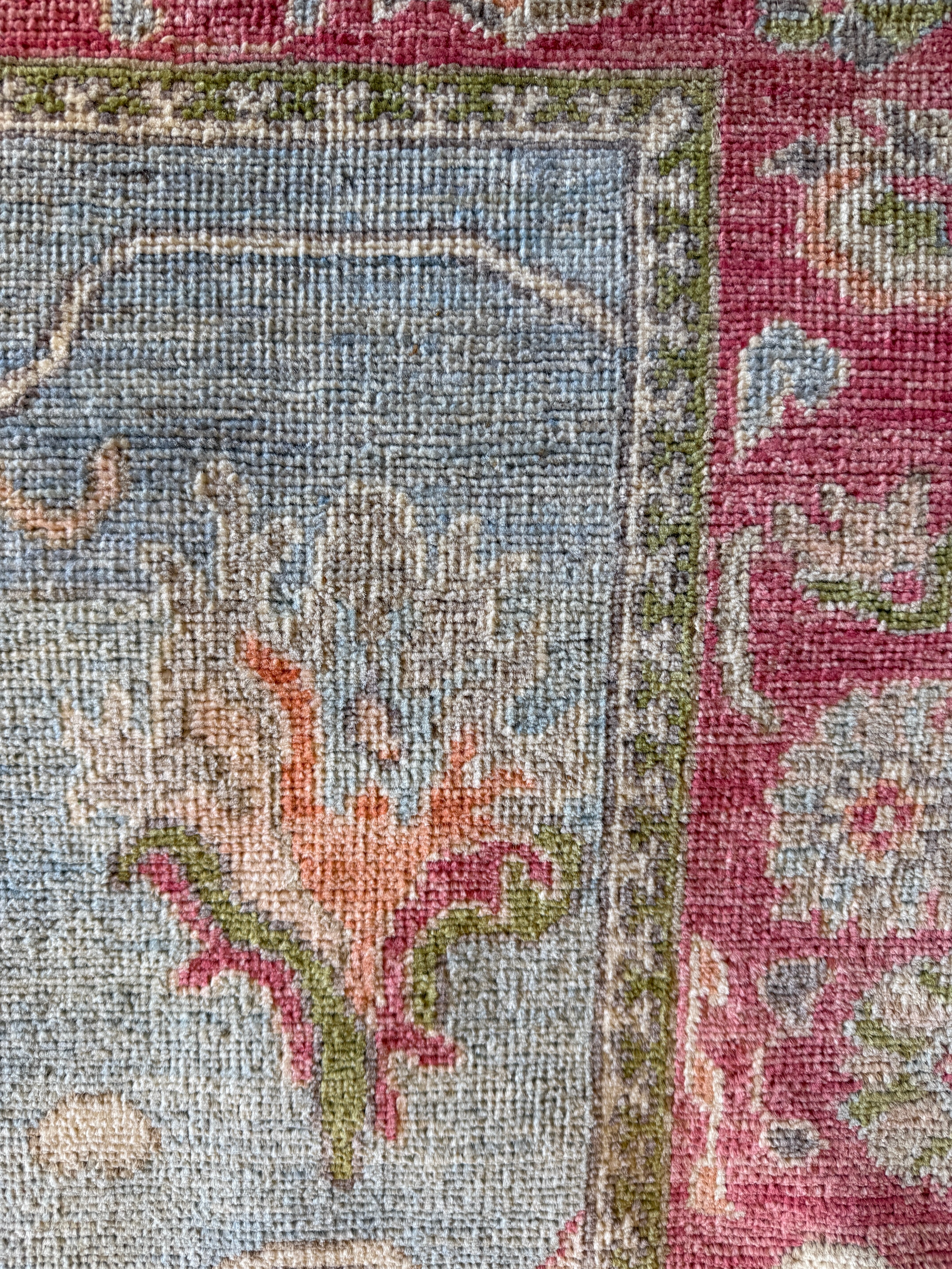 Blair MacMillan 4x6.11 Pink & Blue Afghani Oushak Rug