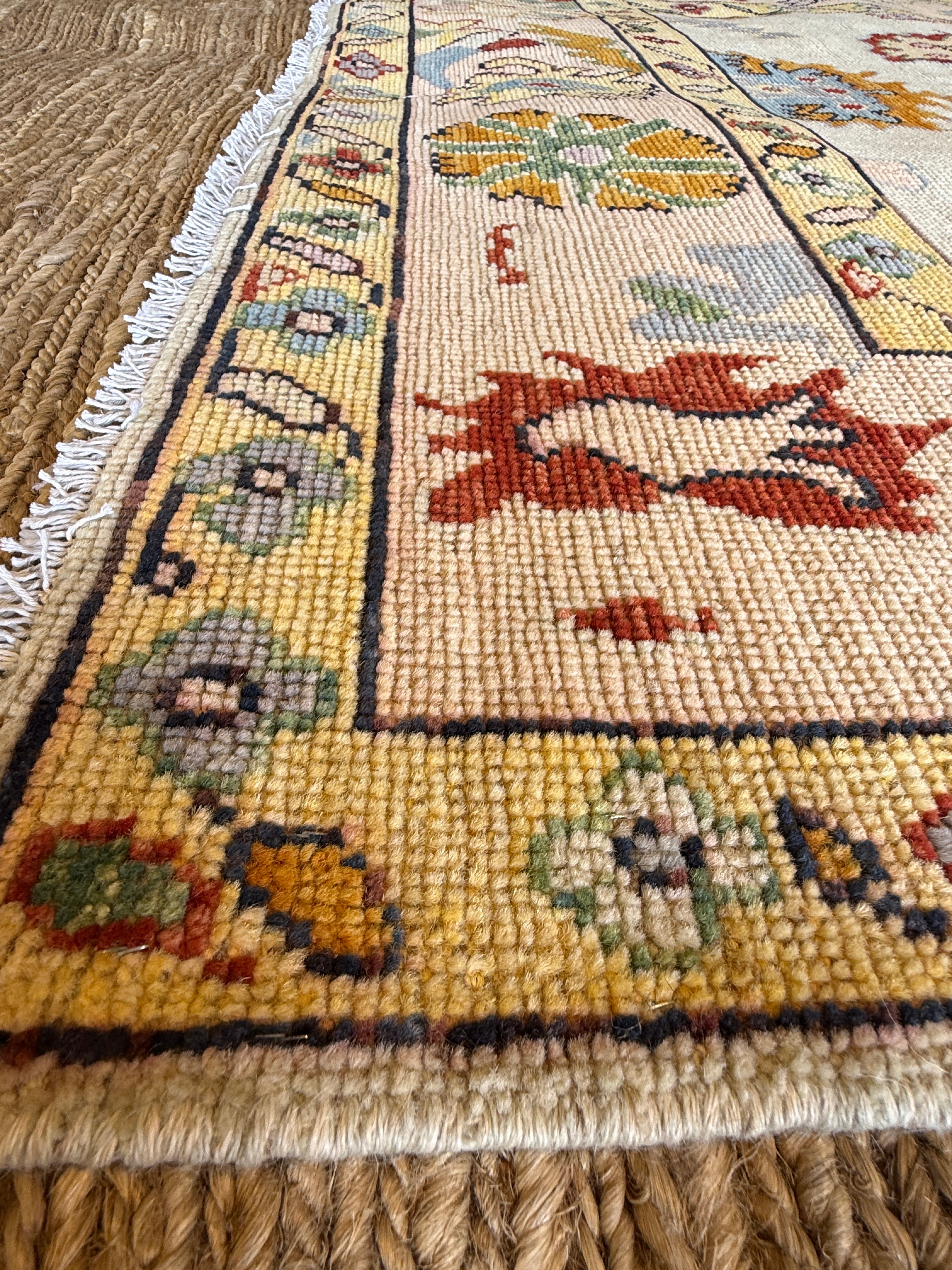 Victoria Pedretti 5.4x7.8 Colorful Afghani Oushak Rug