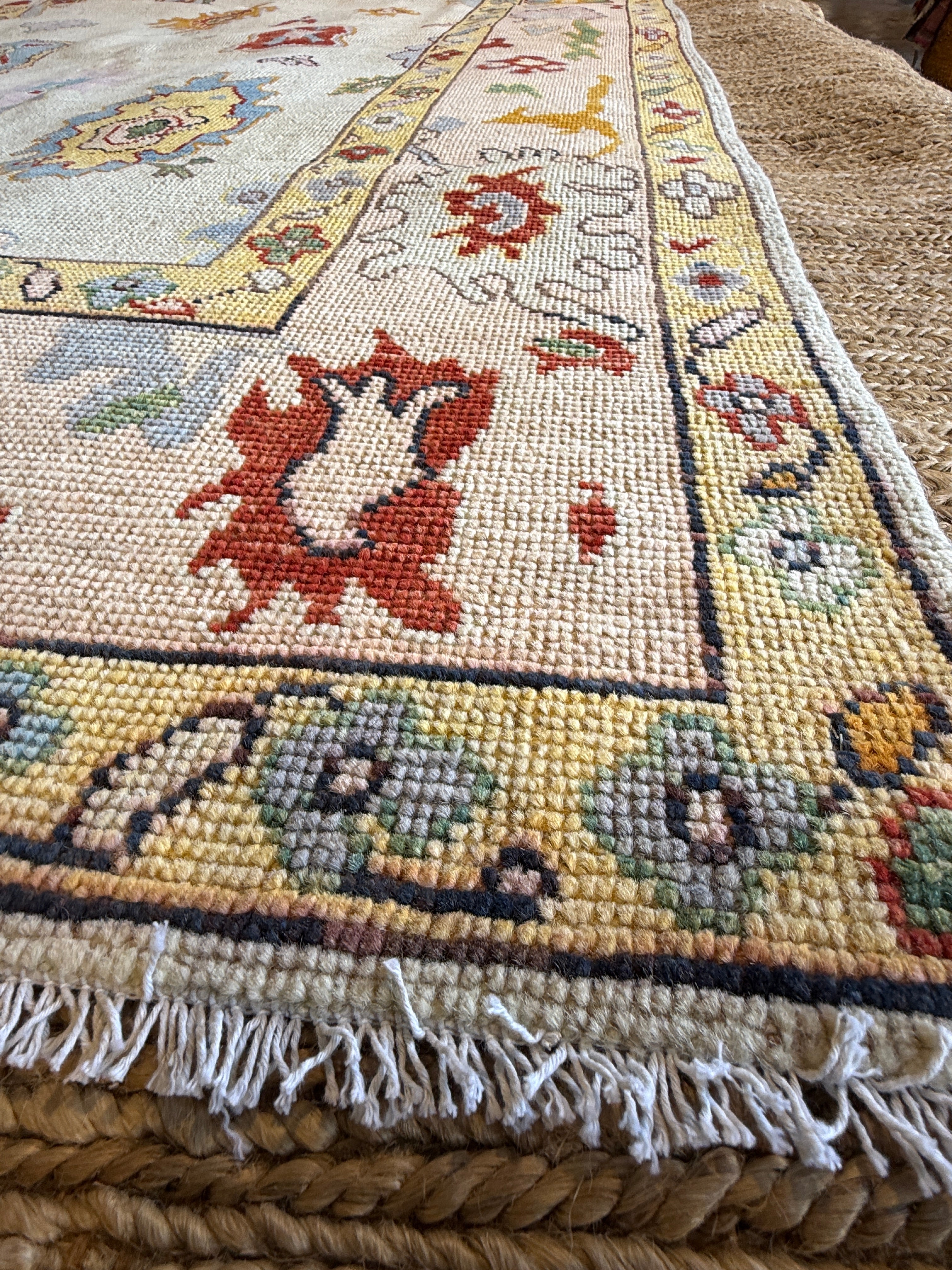 Victoria Pedretti 5.4x7.8 Colorful Afghani Oushak Rug