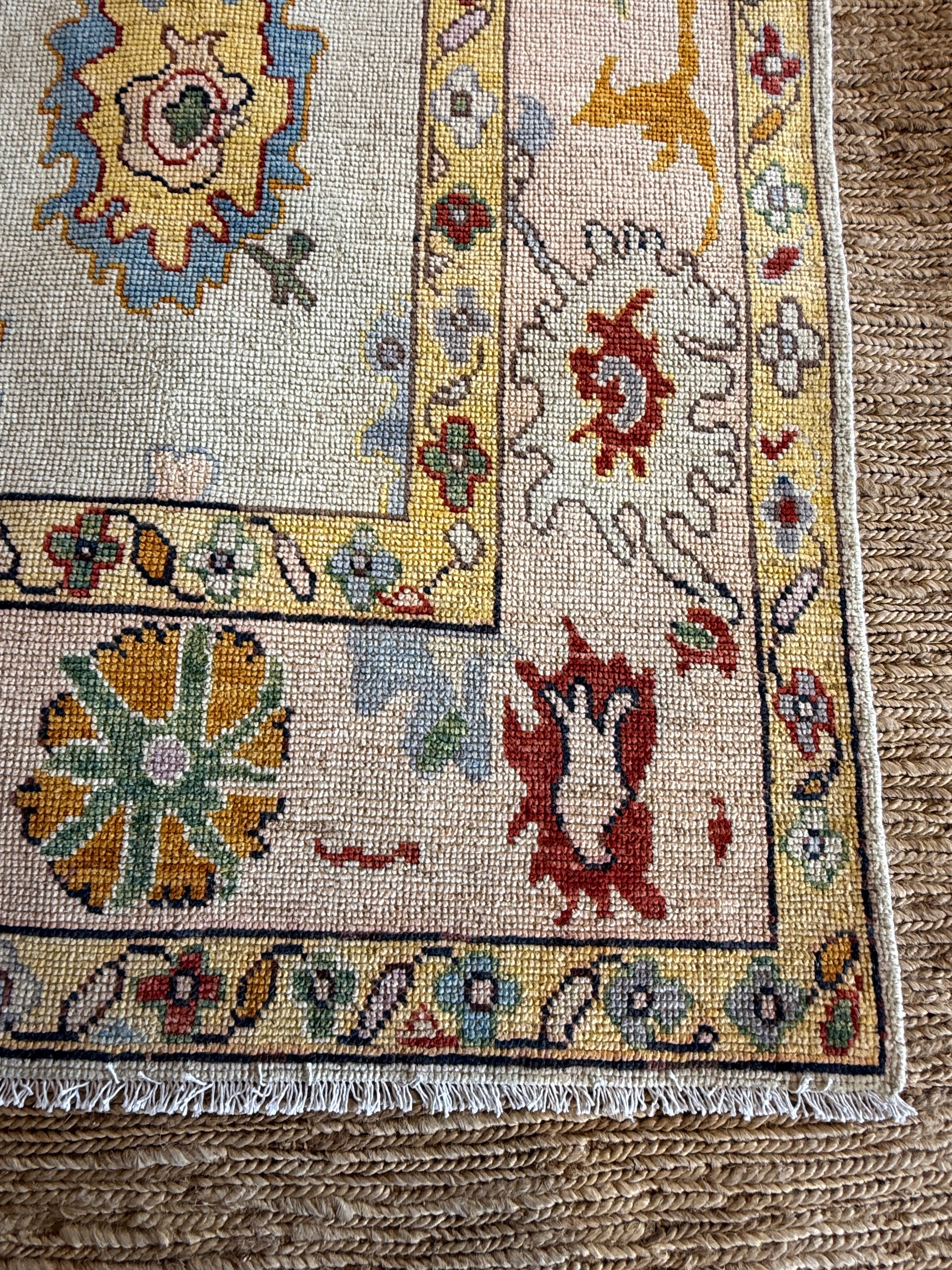 Victoria Pedretti 5.4x7.8 Colorful Afghani Oushak Rug