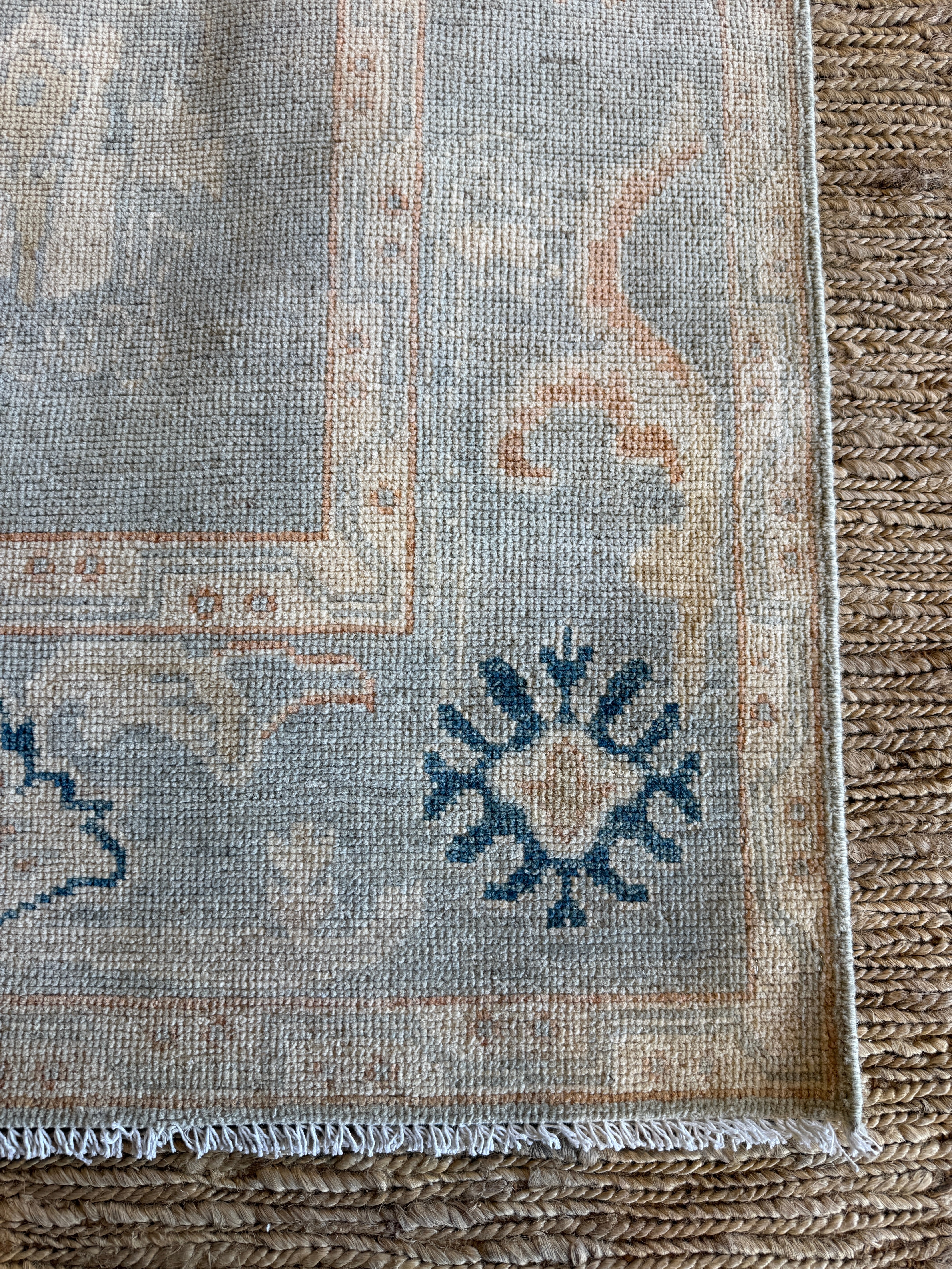 Mikalah Reid-Beckette 5.5x7.7 Blue Whitewashed Afghani Oushak Rug