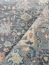 Natalia 4x6 Dark Grey and Light Blue Hand-Knotted Bamboo Silk Oushak Rug