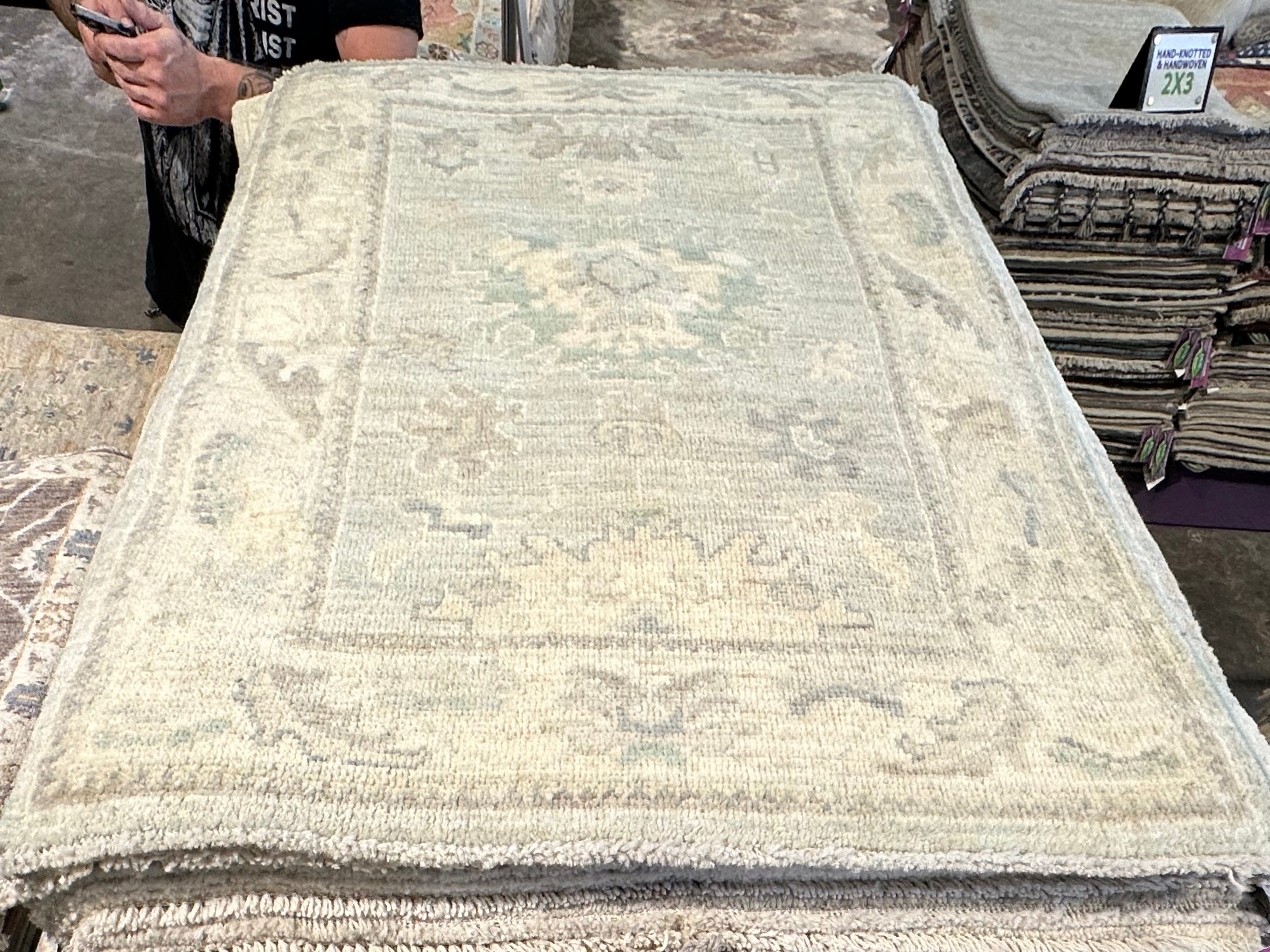 Kirsten Cohen 2.8x4 Afghani Whitewashed Oushak