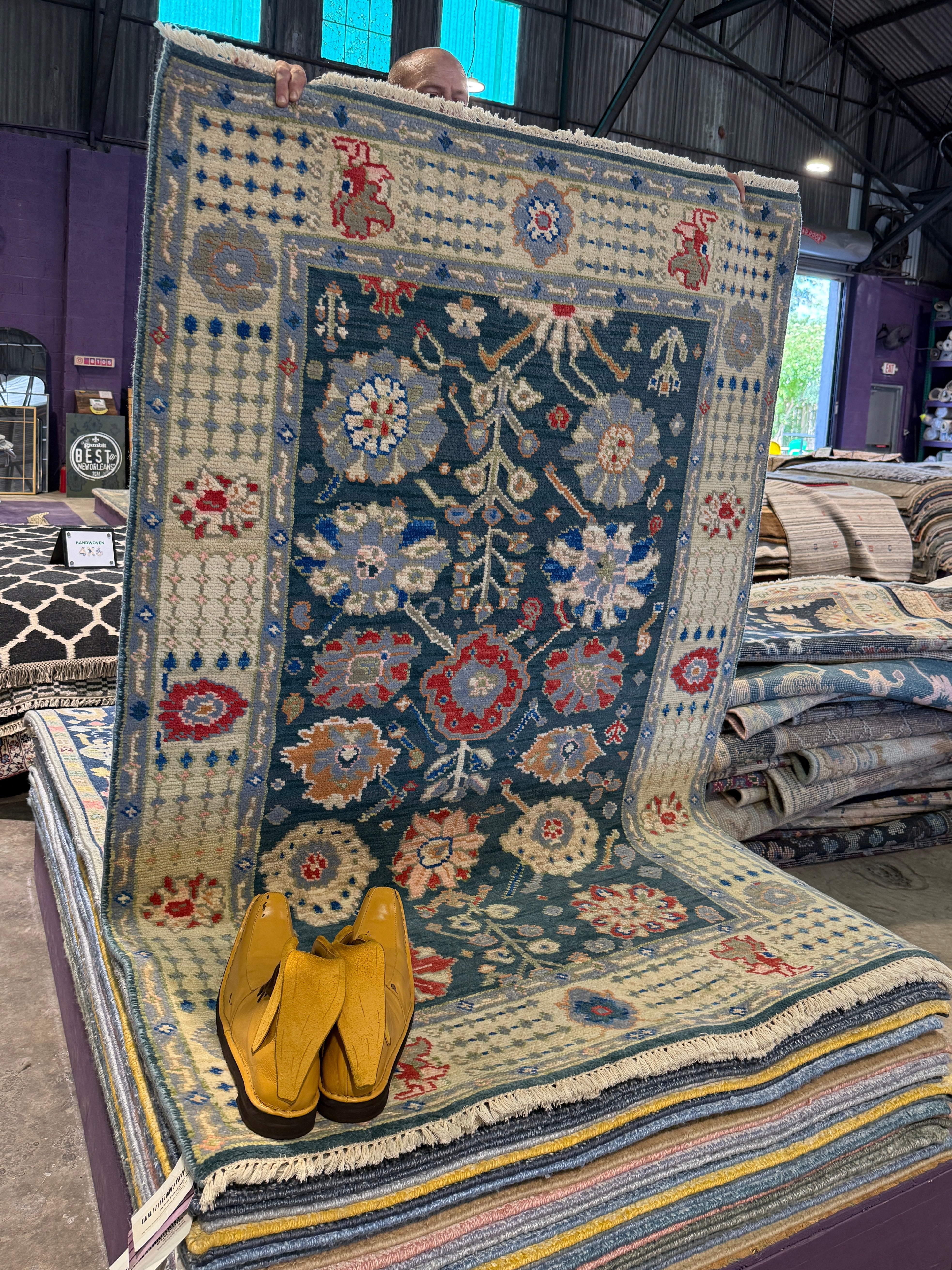 Renate Reinsve 4x6 Dark Blue Hand-Knotted Rug