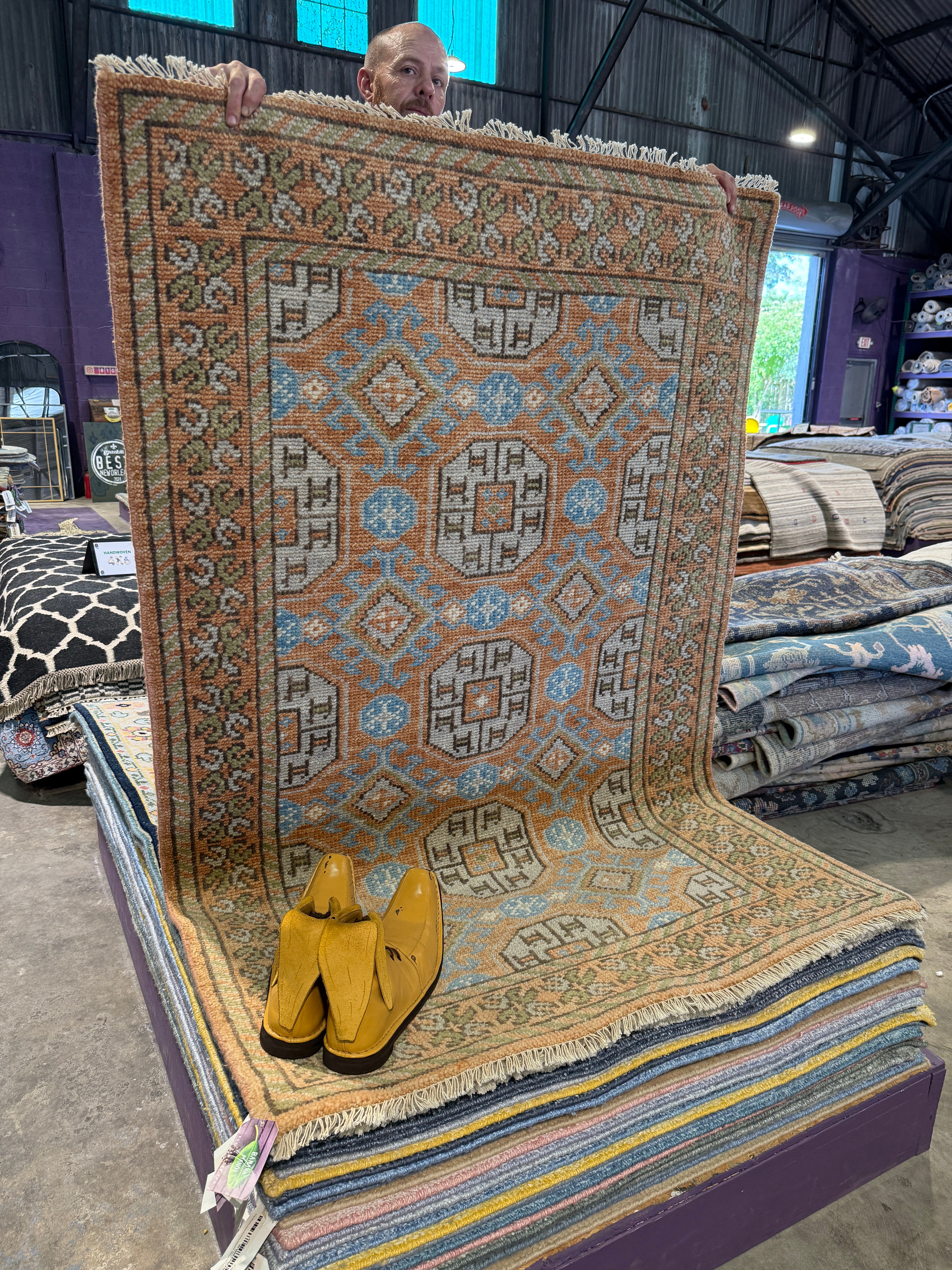 Portia de Rossi 4x6 Hand-Knotted Oushak Rug Rust