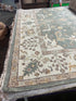 Ashley With a Y 10.6X11.6 Light Blue and Ivory Hand-Knotted Oushak Rug