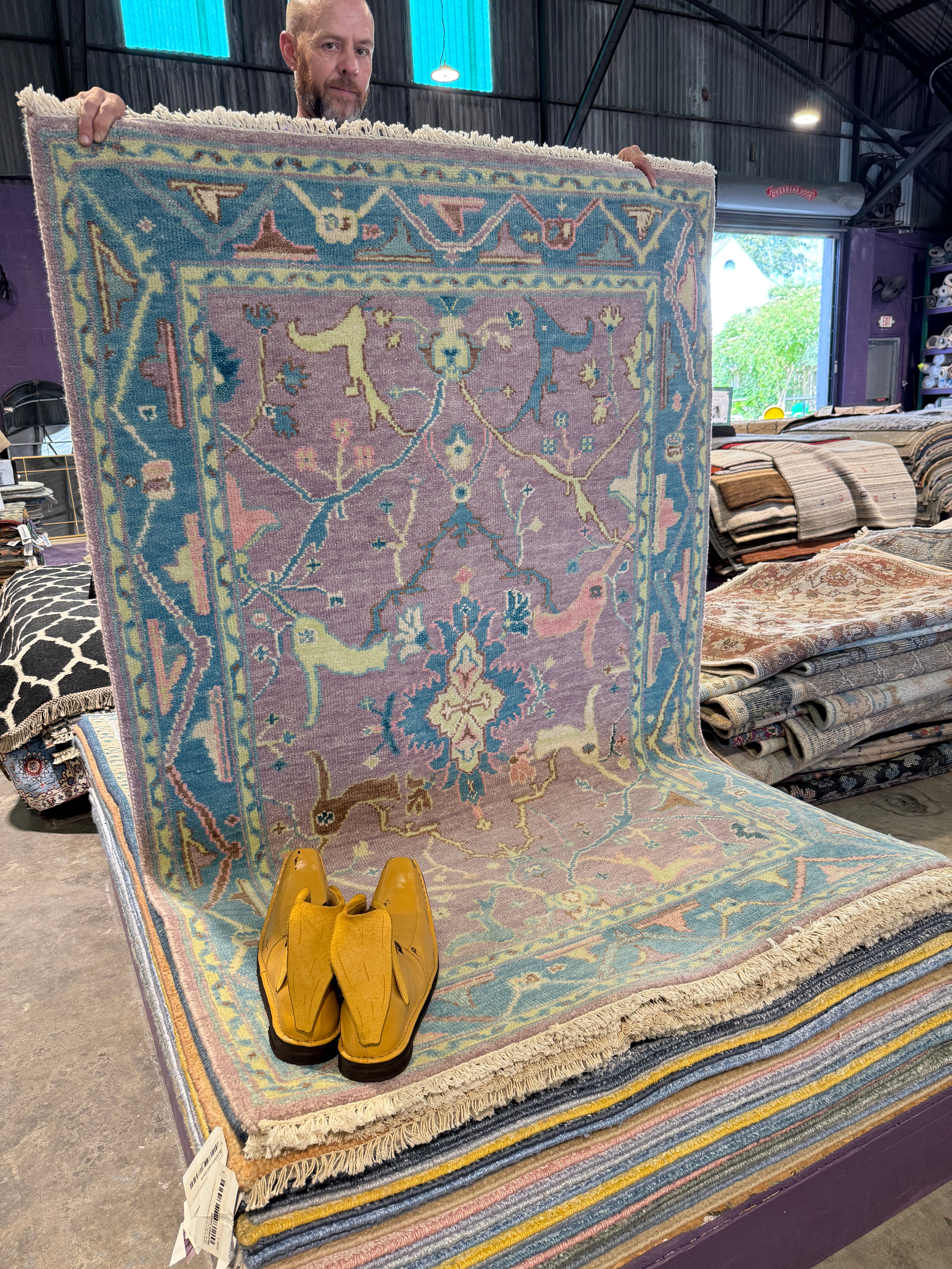 Edda 4x6 Light Pink & Blue Oushak