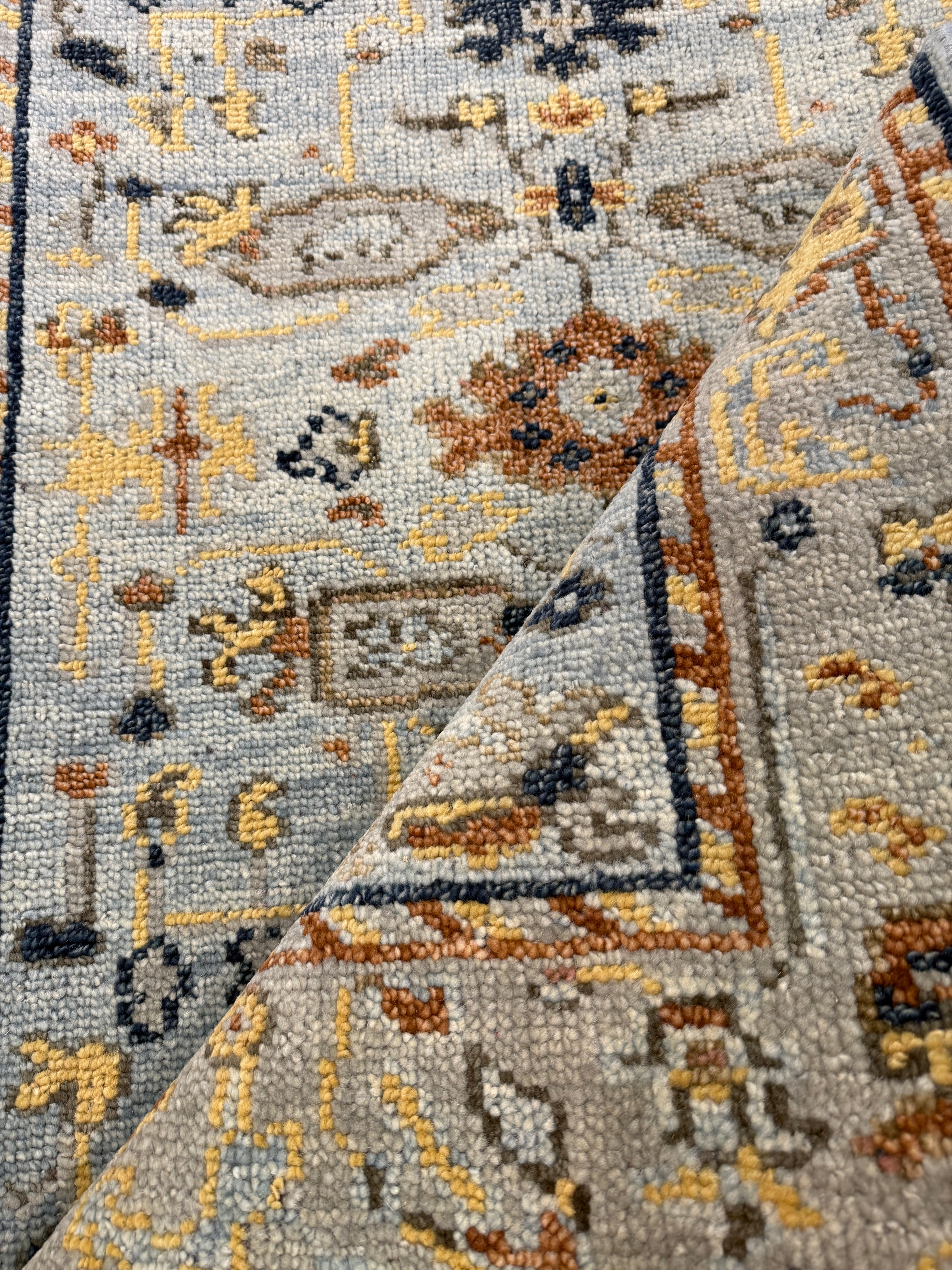 Hallie 4x6 Grey Hand-Knotted Oushak Rug