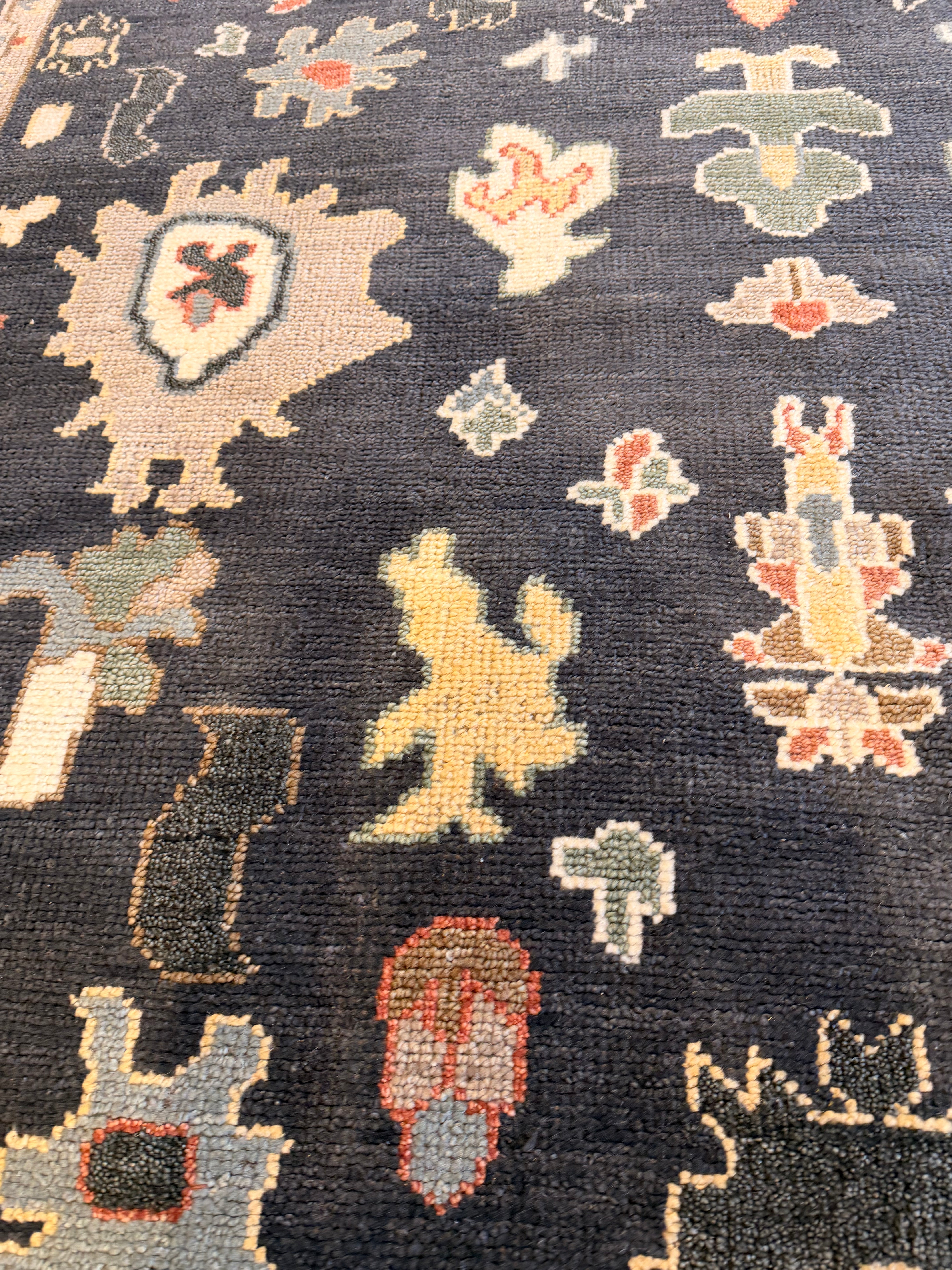 Anne McNally 9x12 Grey and Ivory Hand-Knotted Oushak Rug