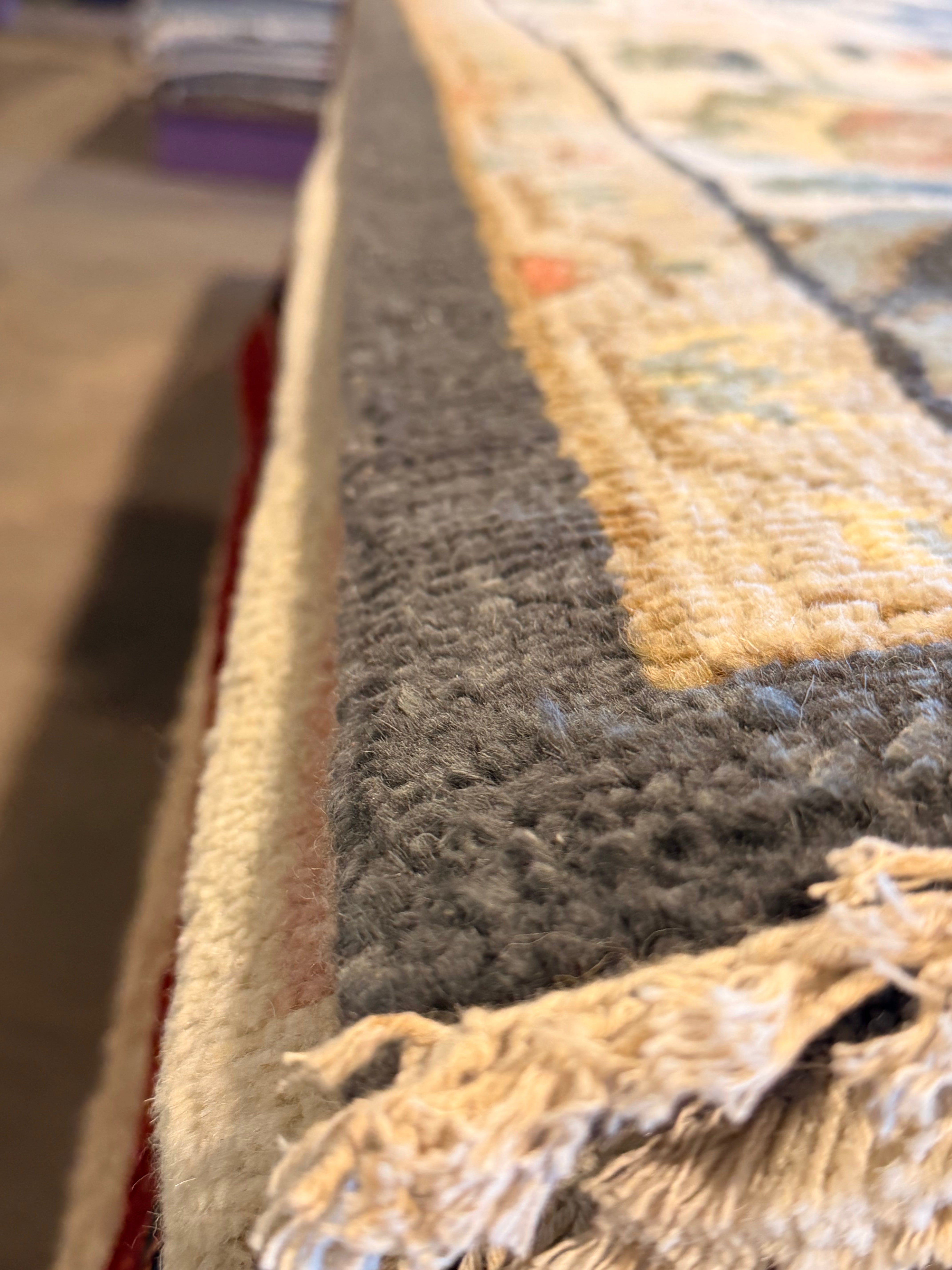 Anne McNally 9x12 Grey and Ivory Hand-Knotted Oushak Rug