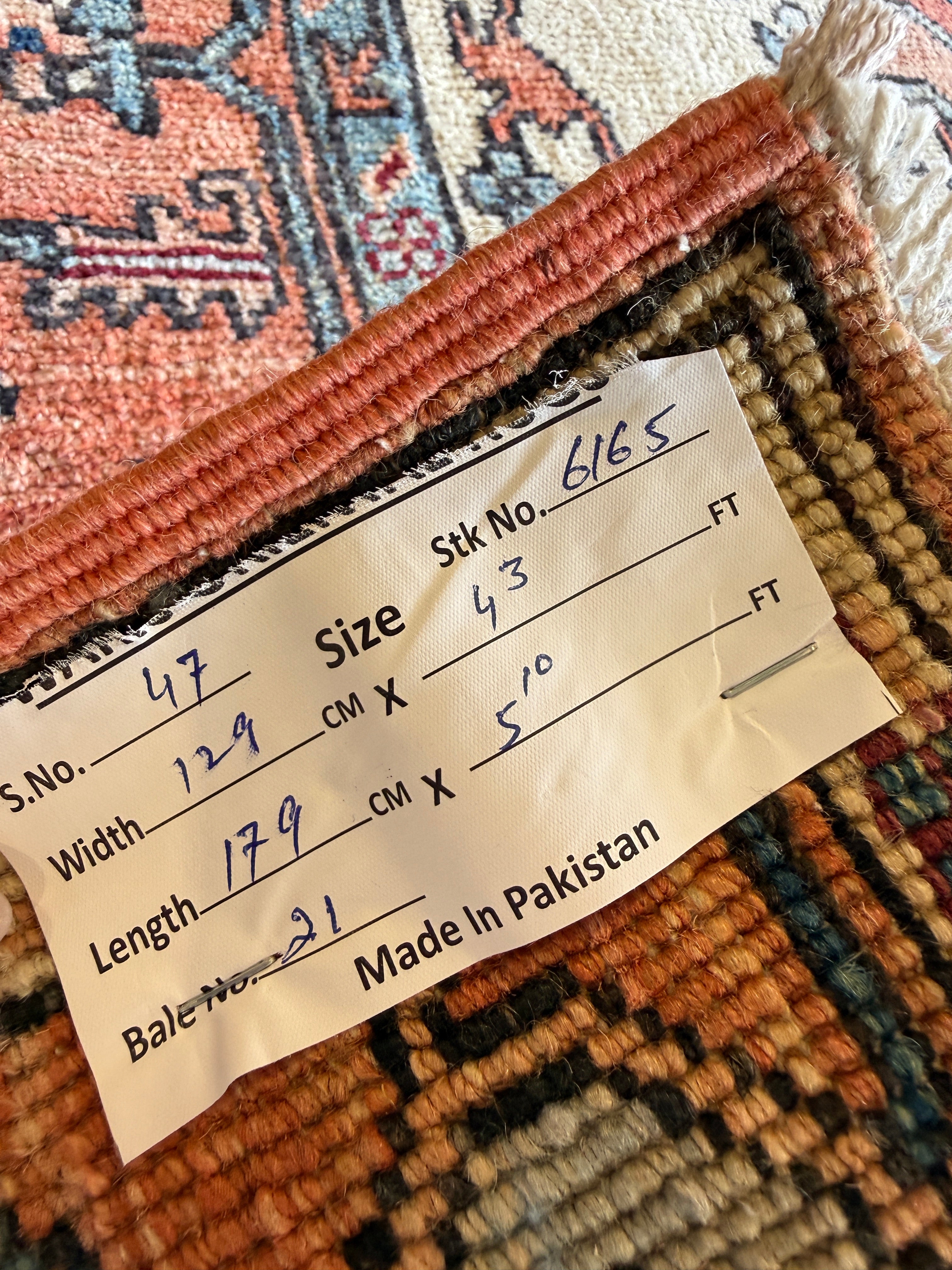 Portia 4.3x5.10 Pink Chobi Afghani Rug