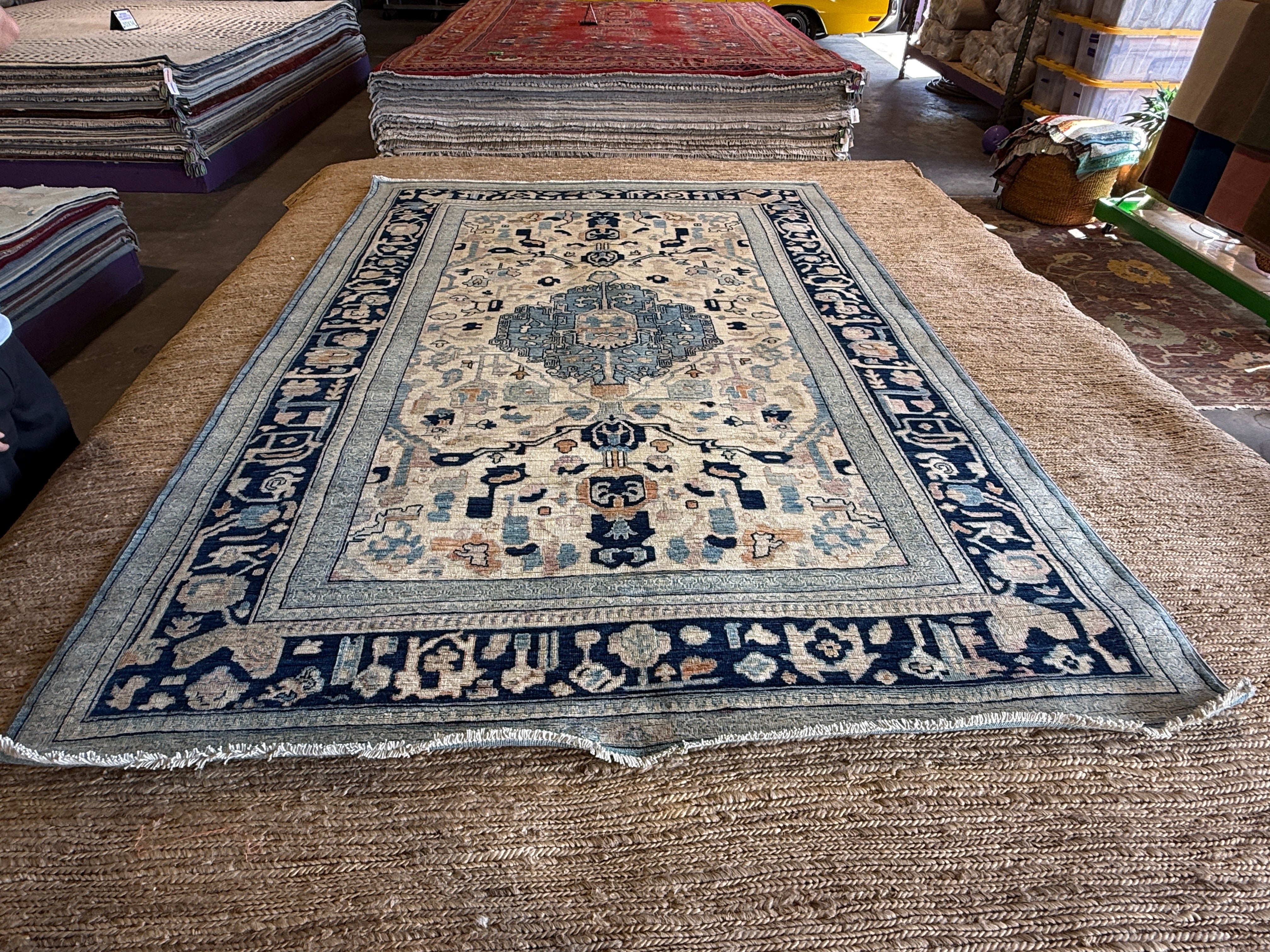 Alana B. Lytle 6.1x8.10 Blue Chobi Afghani Rug