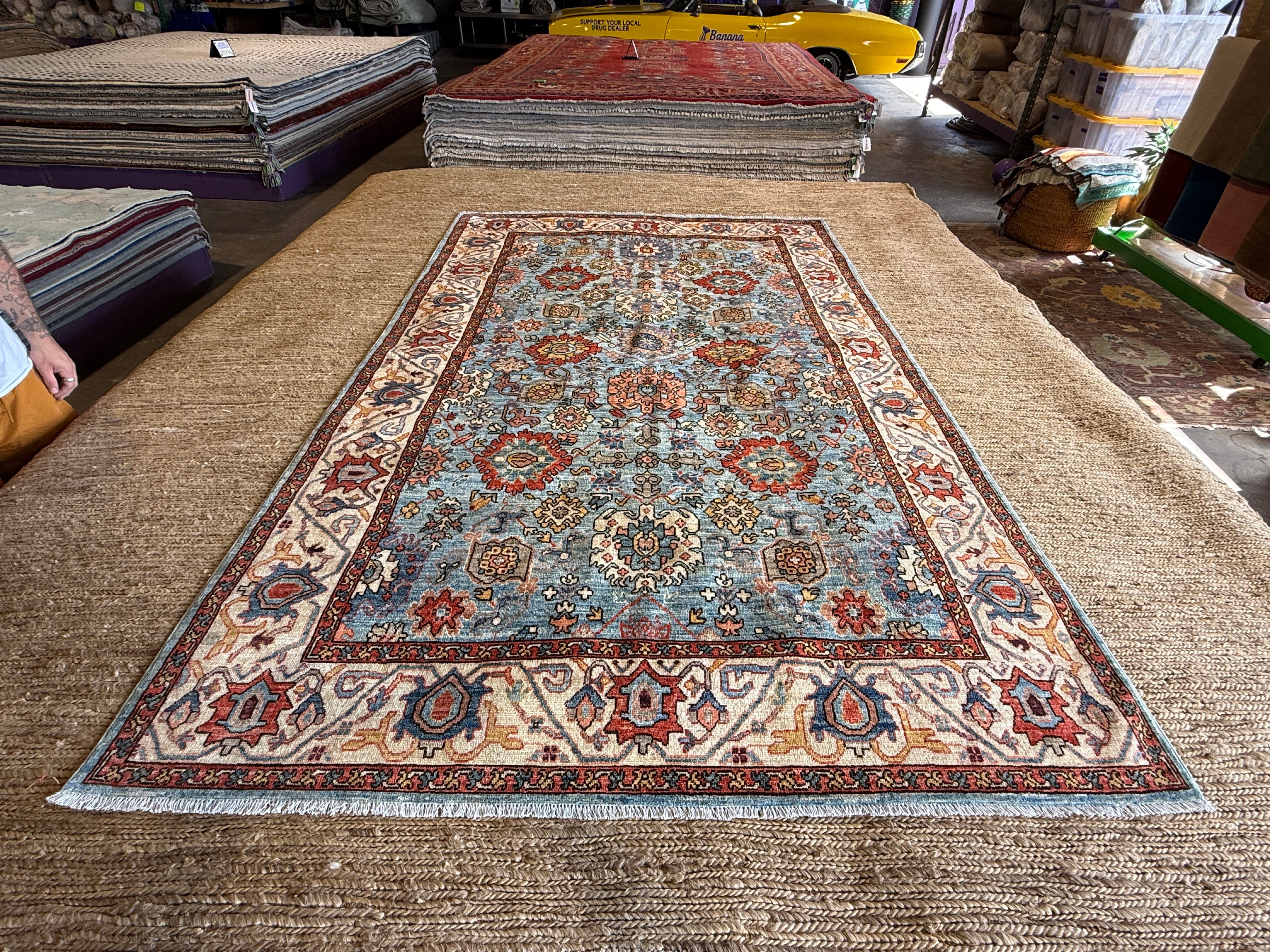 Greta Georgie 5x8.2 Blue Chobi Afghani Rug