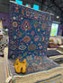 Ingrid Vandebosch Gordon 4x6.3 Blue and Green Hand-Knotted Oushak Rug