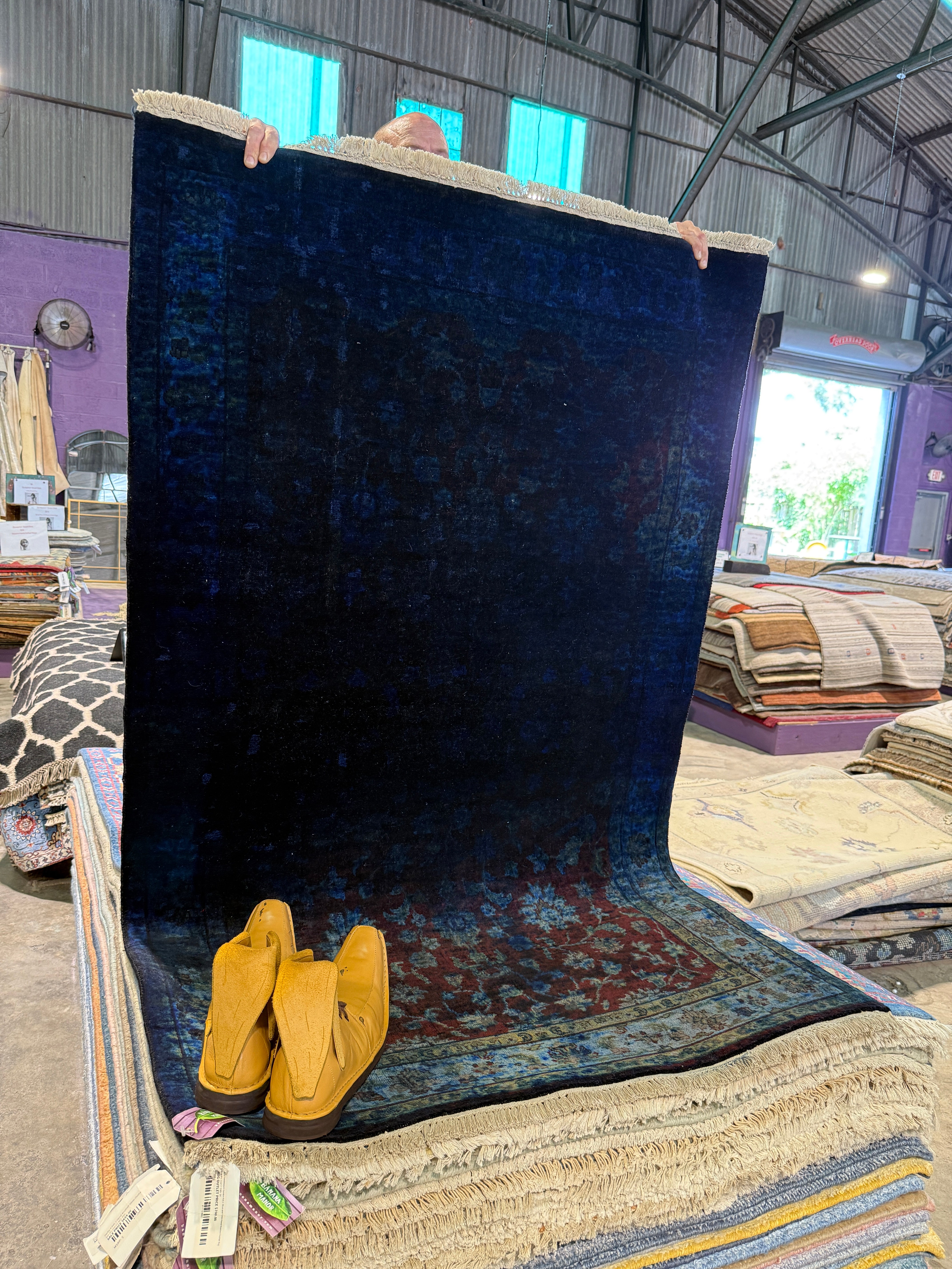 Adrie 4x6 Over Dyed Blue Kashan