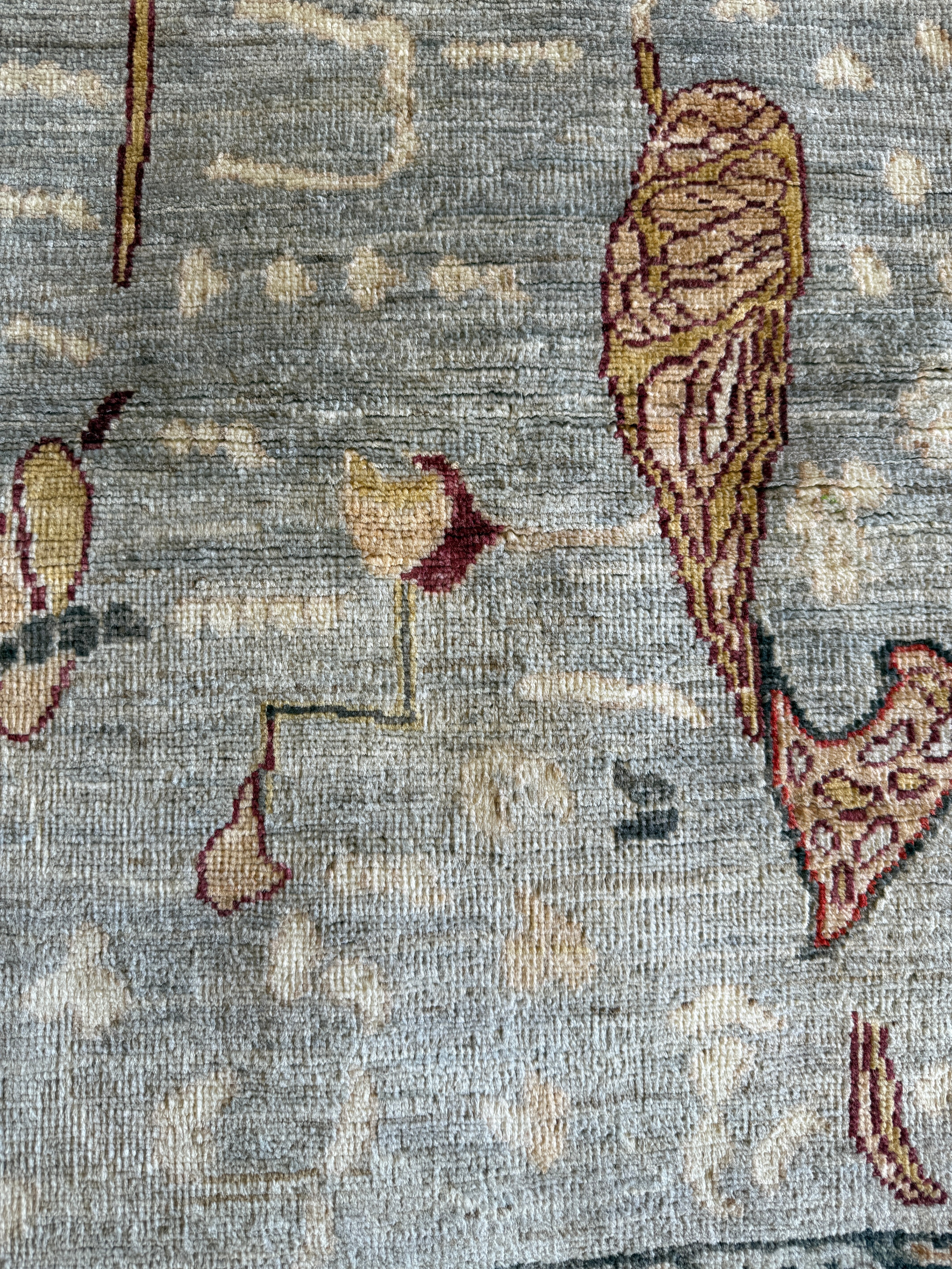 Jennifer Jason Leigh 5.11x9.1 Grey & Red Chobi Afghani Rug