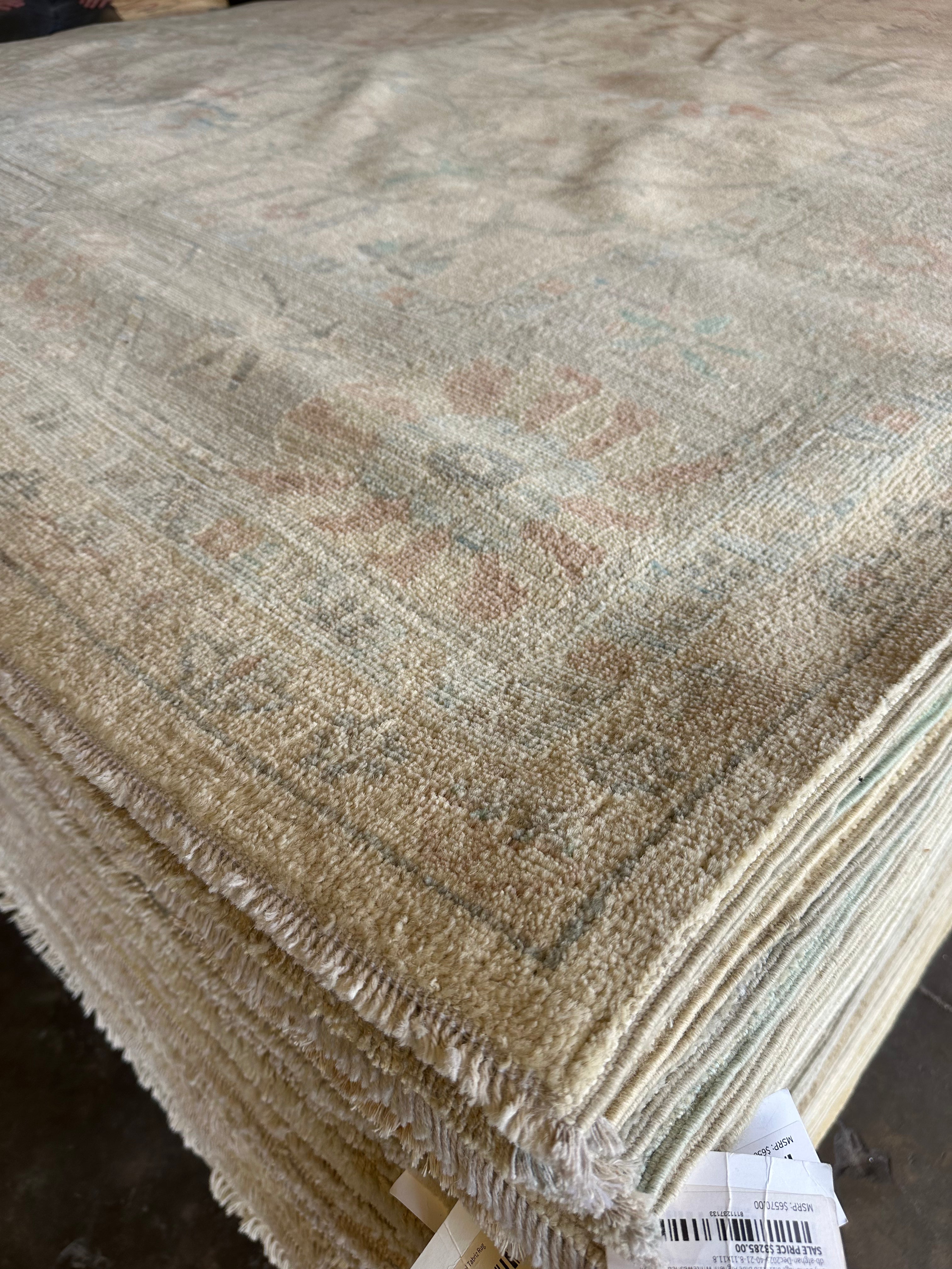 Lisa Rotondi 9.3x12.6 Afghani Whitewashed Oushak