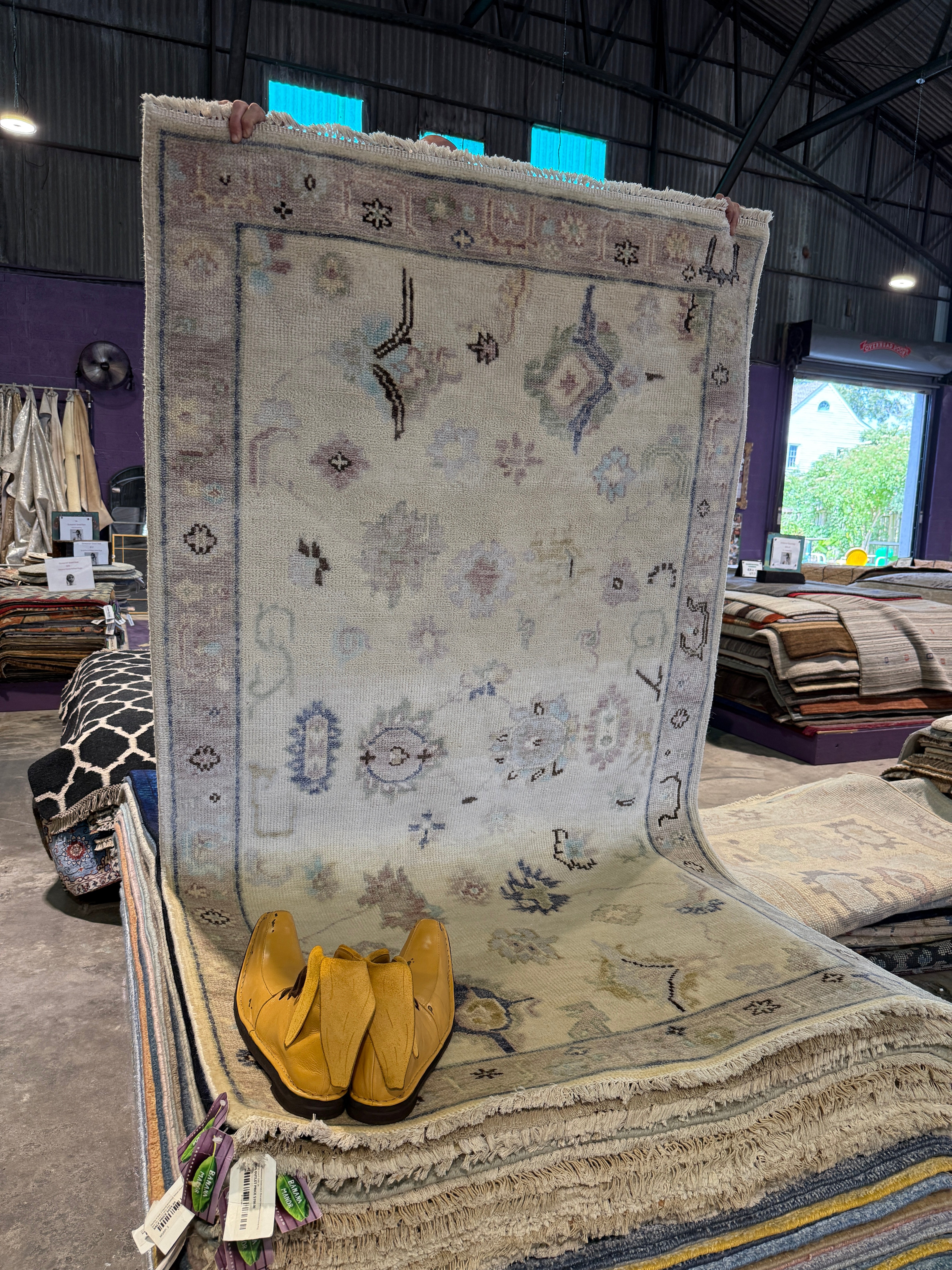 Helen Baxendale 4x7.3 Grey Hand-Knotted Oushak