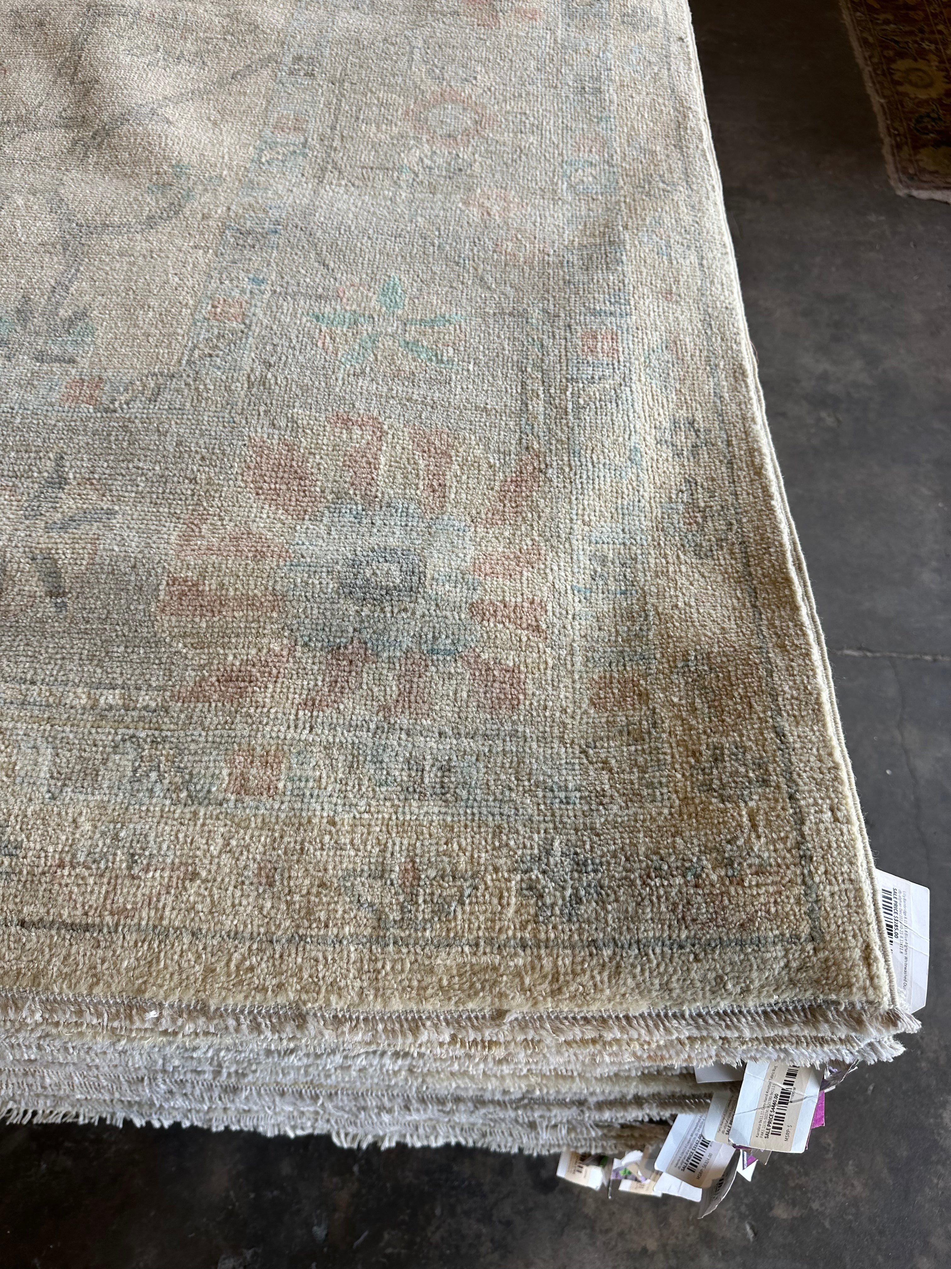 Lisa Rotondi 9.3x12.6 Afghani Whitewashed Oushak
