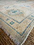 Ashley Comeau 7.6x9.9 Blue and Pink Whitewashed Afghani Oushak Rug