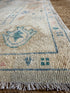 Ashley Comeau 7.6x9.9 Blue and Pink Whitewashed Afghani Oushak Rug