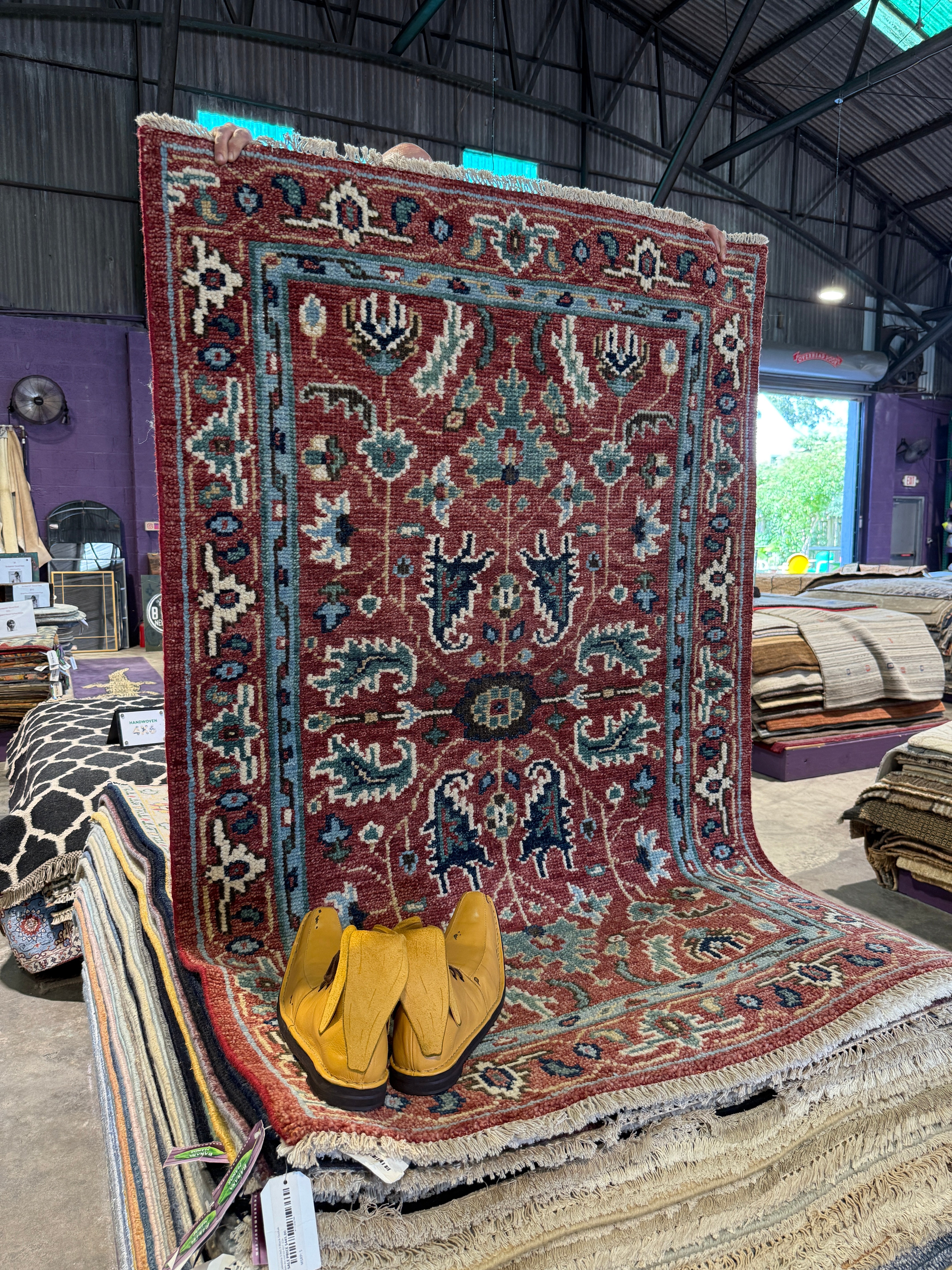 Lala Kent 4x6 Red Hand-Knotted Oushak Rug