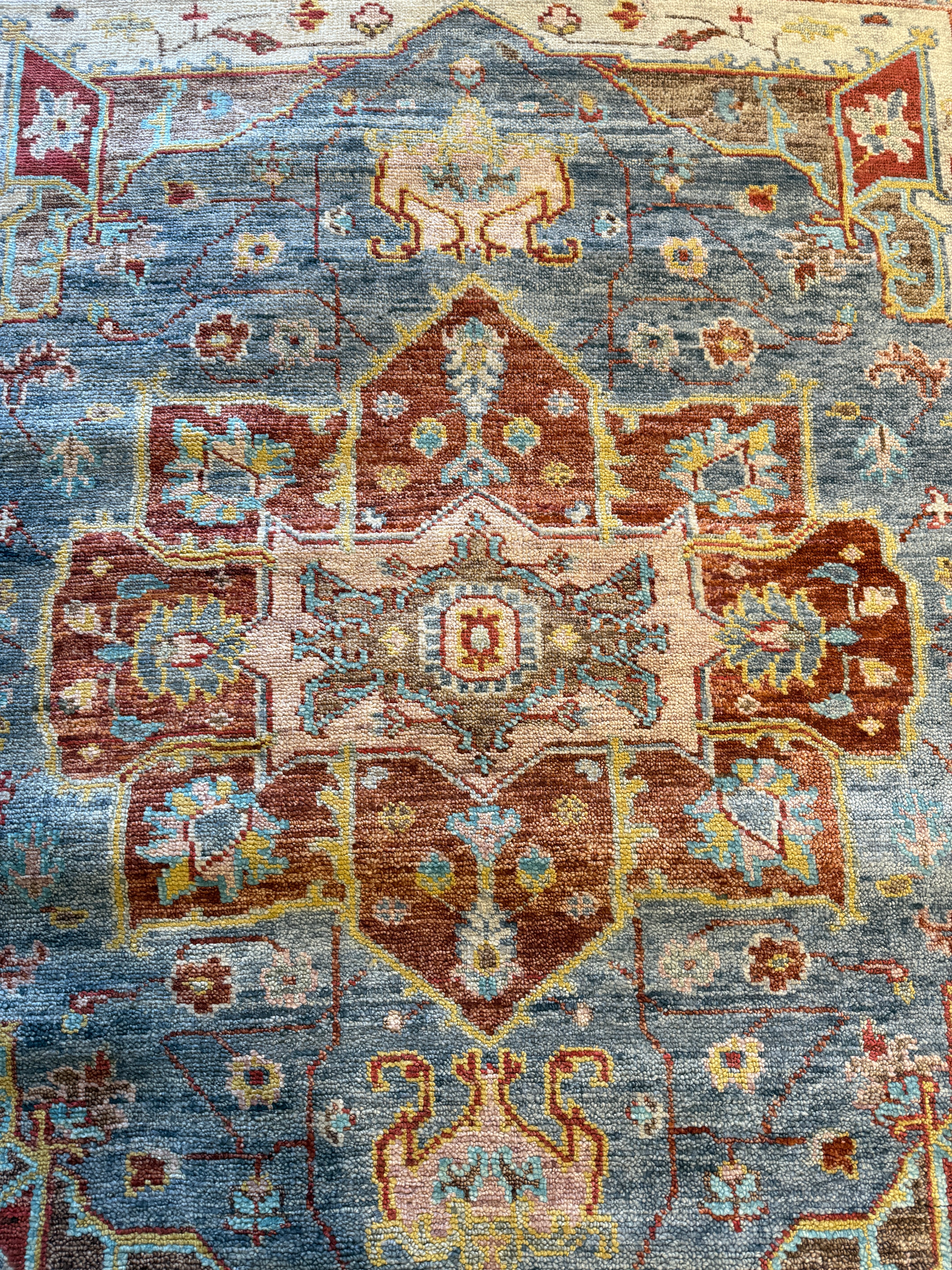 Scranton 7.9x10 Blue & Rust Hand-Knotted Serapi