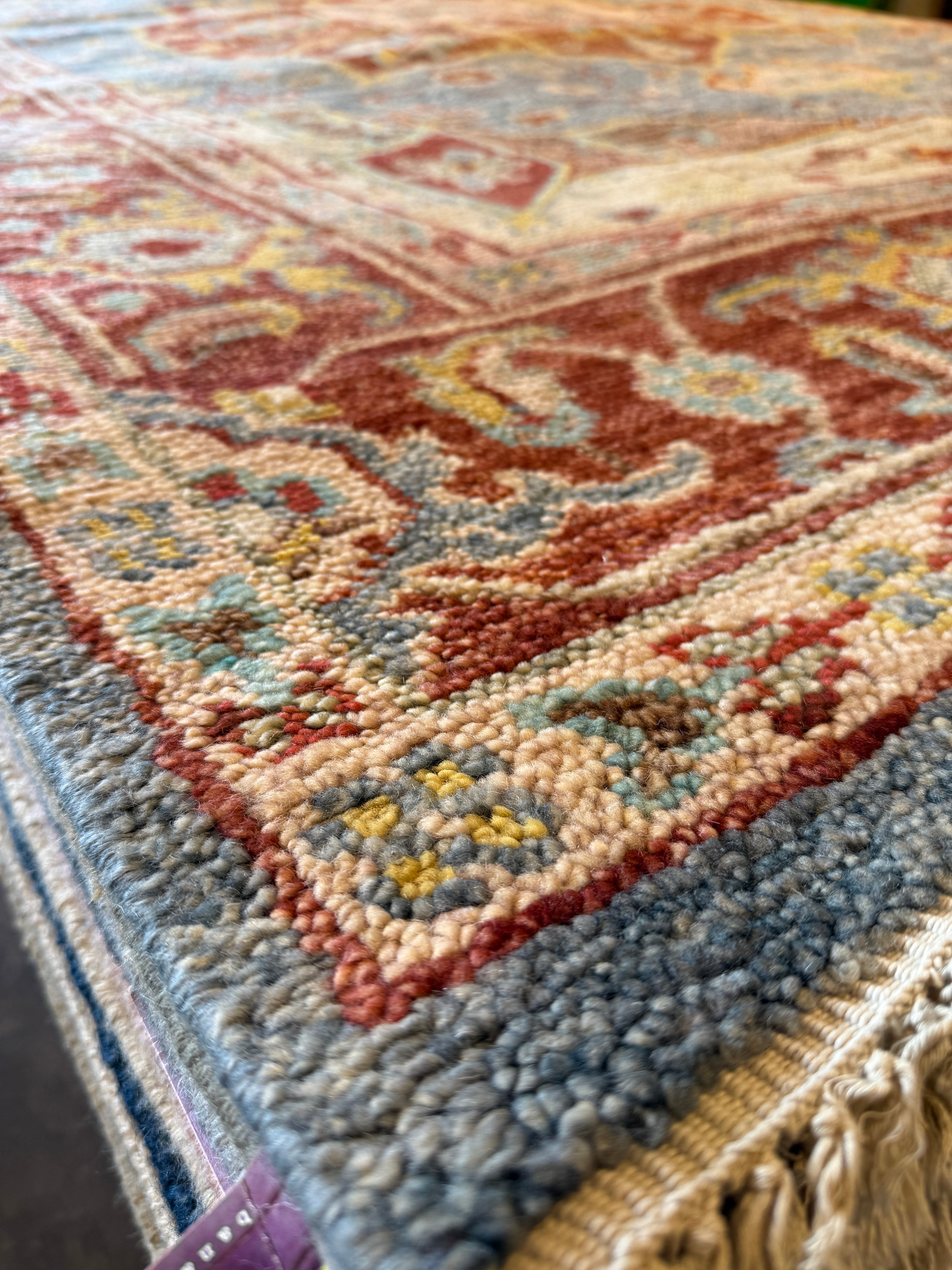 Scranton 7.9x10 Blue & Rust Hand-Knotted Serapi
