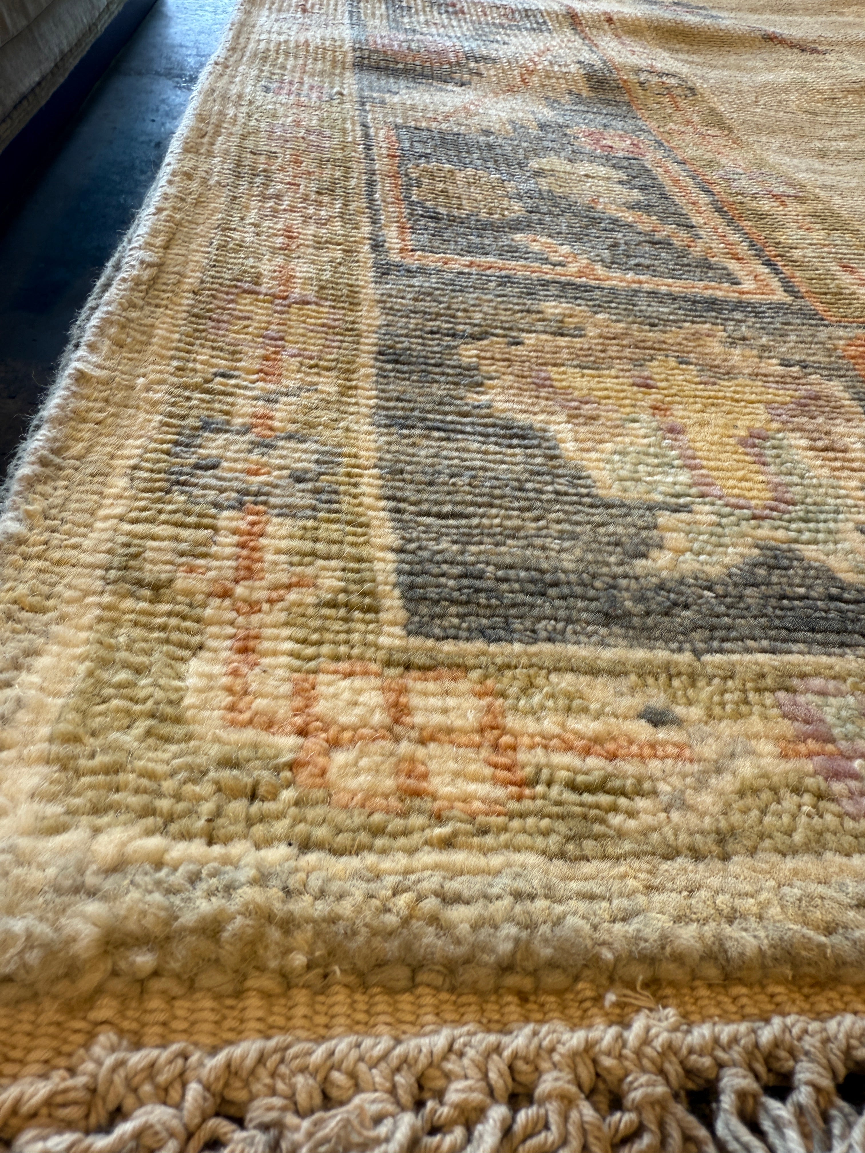 Julia Corden 8x10 Light Grey and Grey Hand-Knotted Oushak Rug