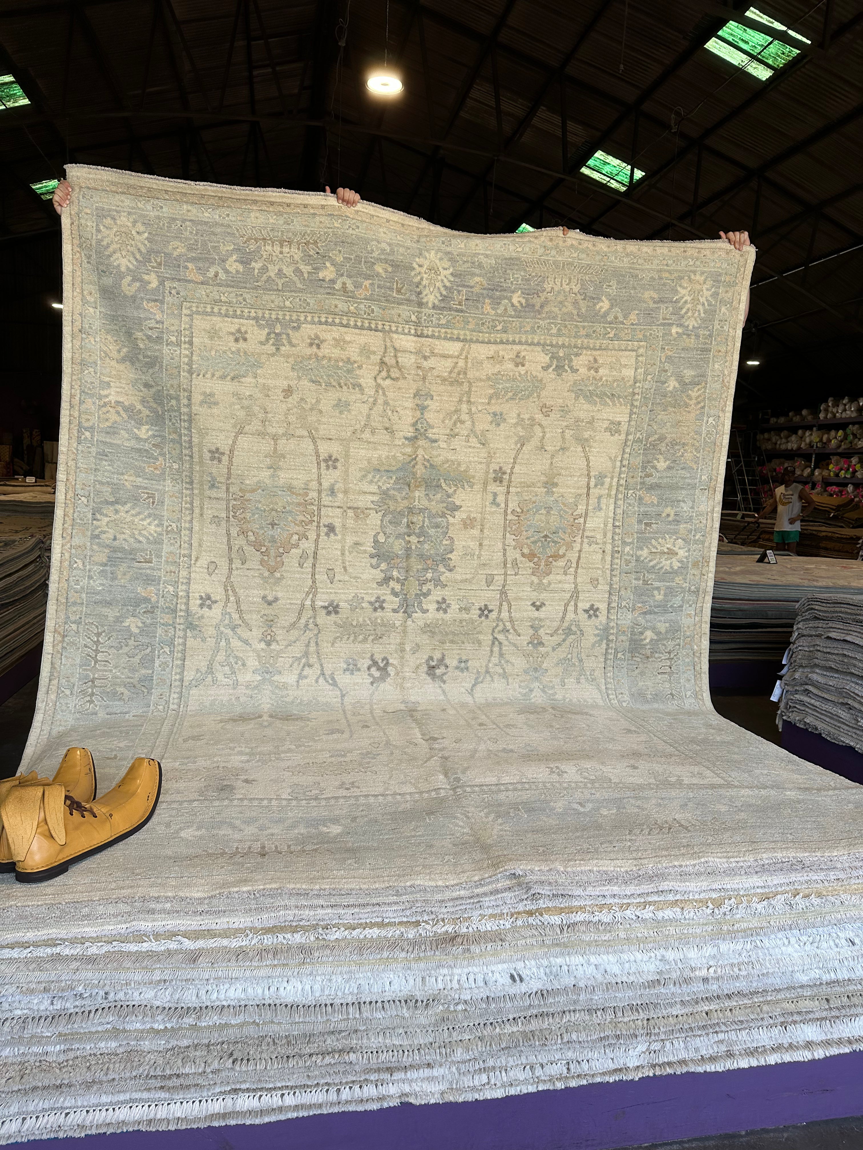 Paula Trickey 8.1x9.11 Afghani Whitewashed Oushak