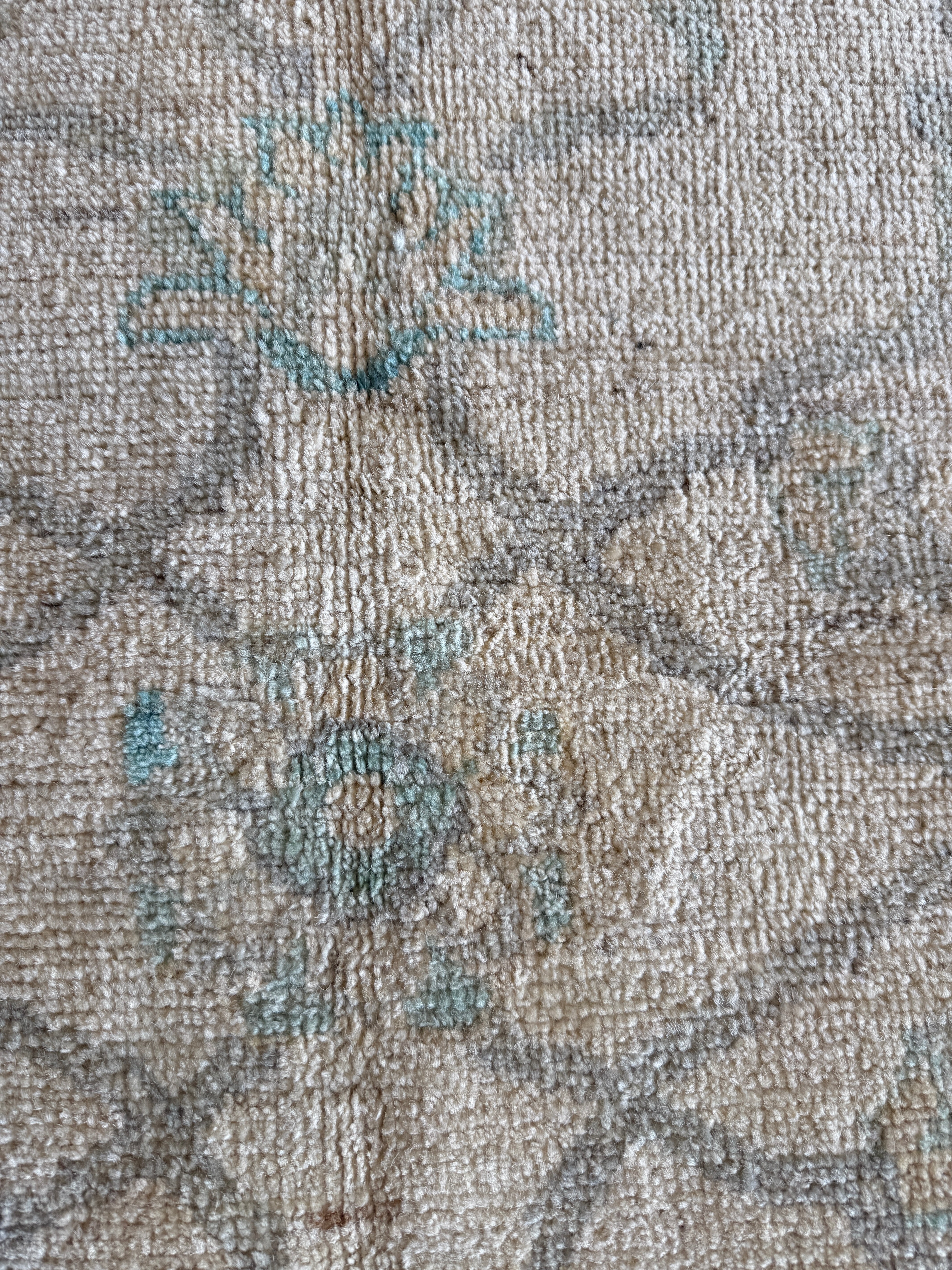 Paige Herschell 9.1x12.1 Blue & Cream Afghani Whitewashed Oushak
