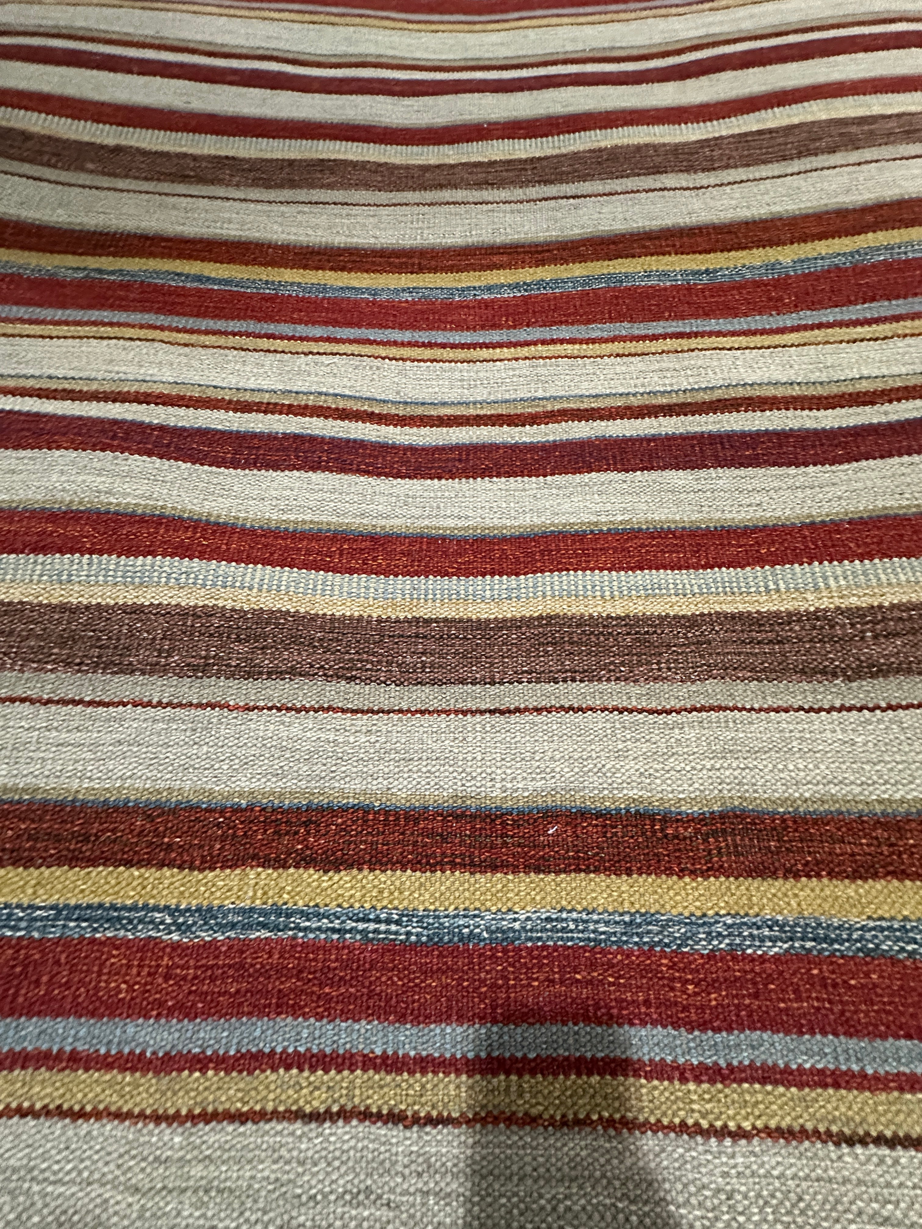 Tim 5.3x7.6 Hand-Woven Durrie Multi Colored Stripe