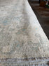 Paige Herschell 9.1x12.1 Blue & Cream Afghani Whitewashed Oushak