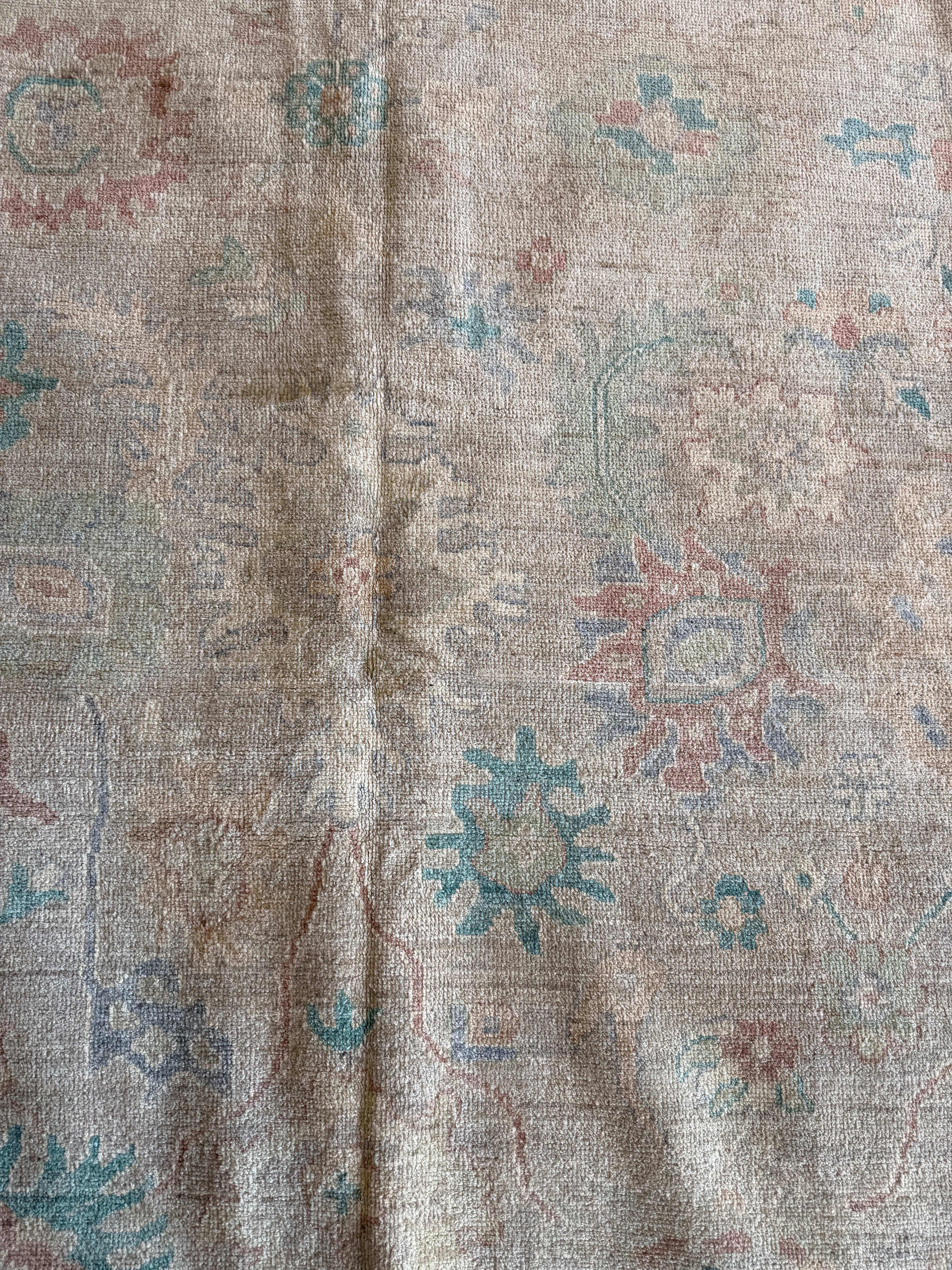 Fariha 9.1x12.1 Colorful Afghani Whitewashed Oushak