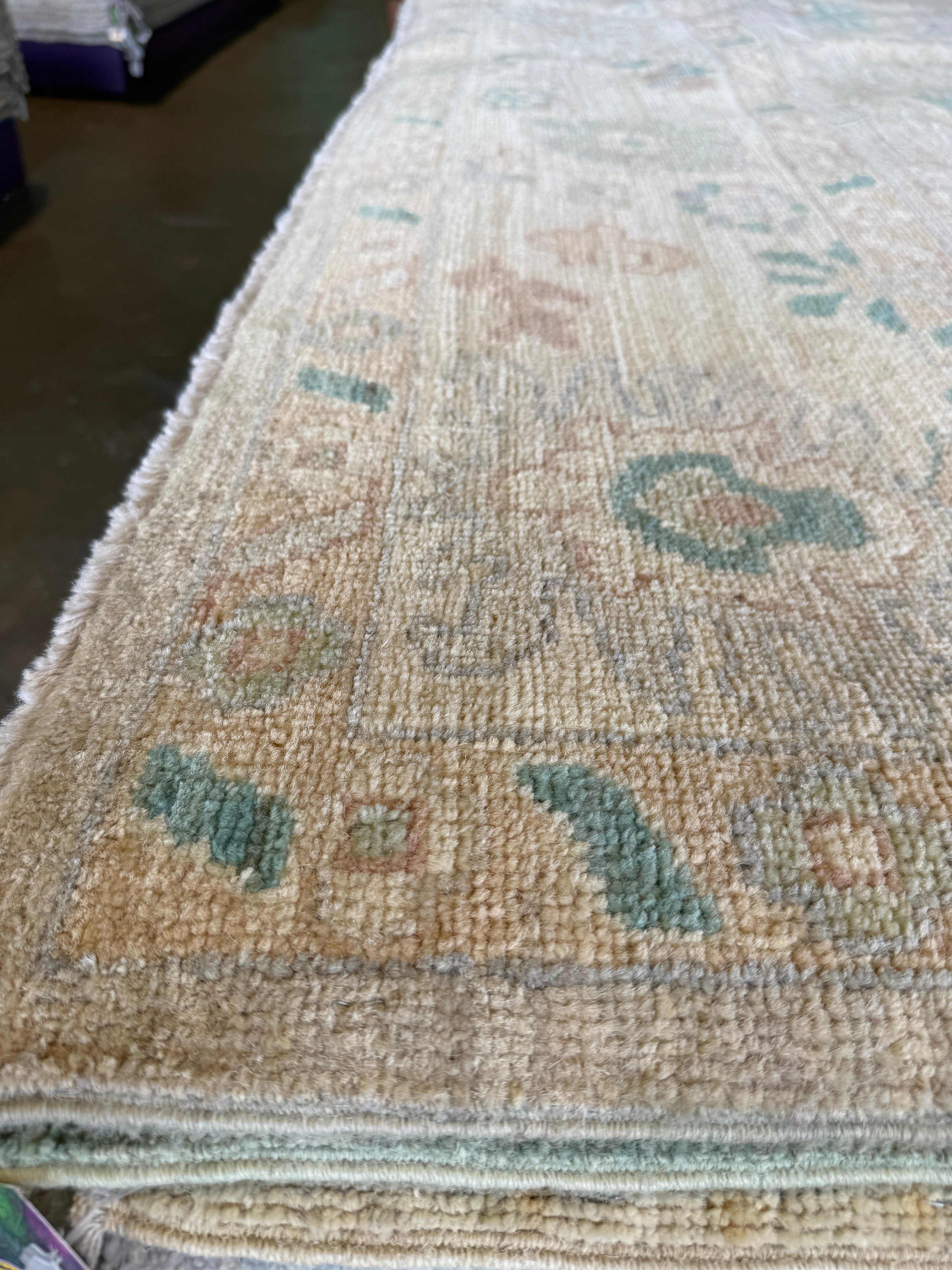 Fariha 9.1x12.1 Colorful Afghani Whitewashed Oushak