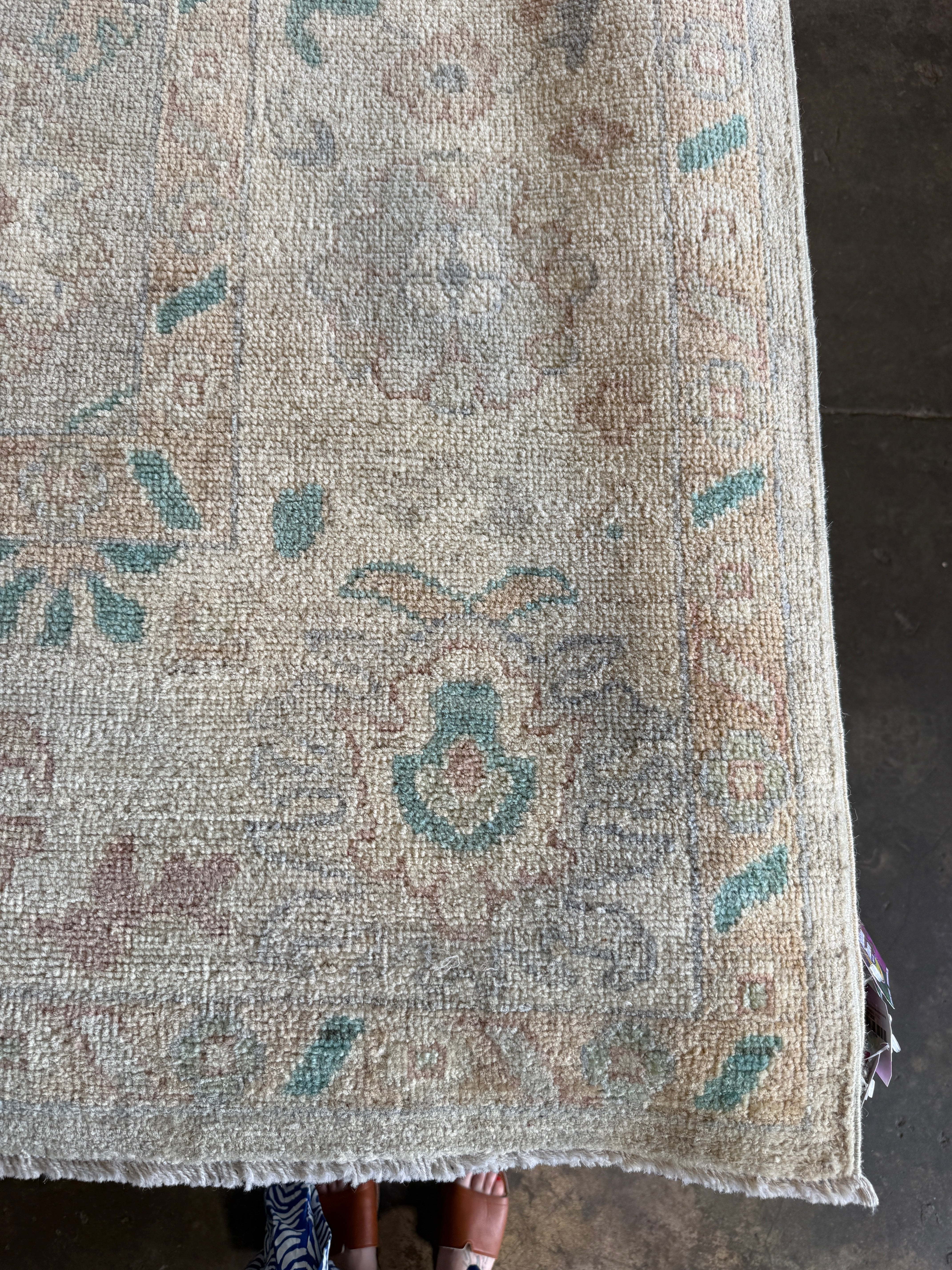 Fariha 9.1x12.1 Colorful Afghani Whitewashed Oushak