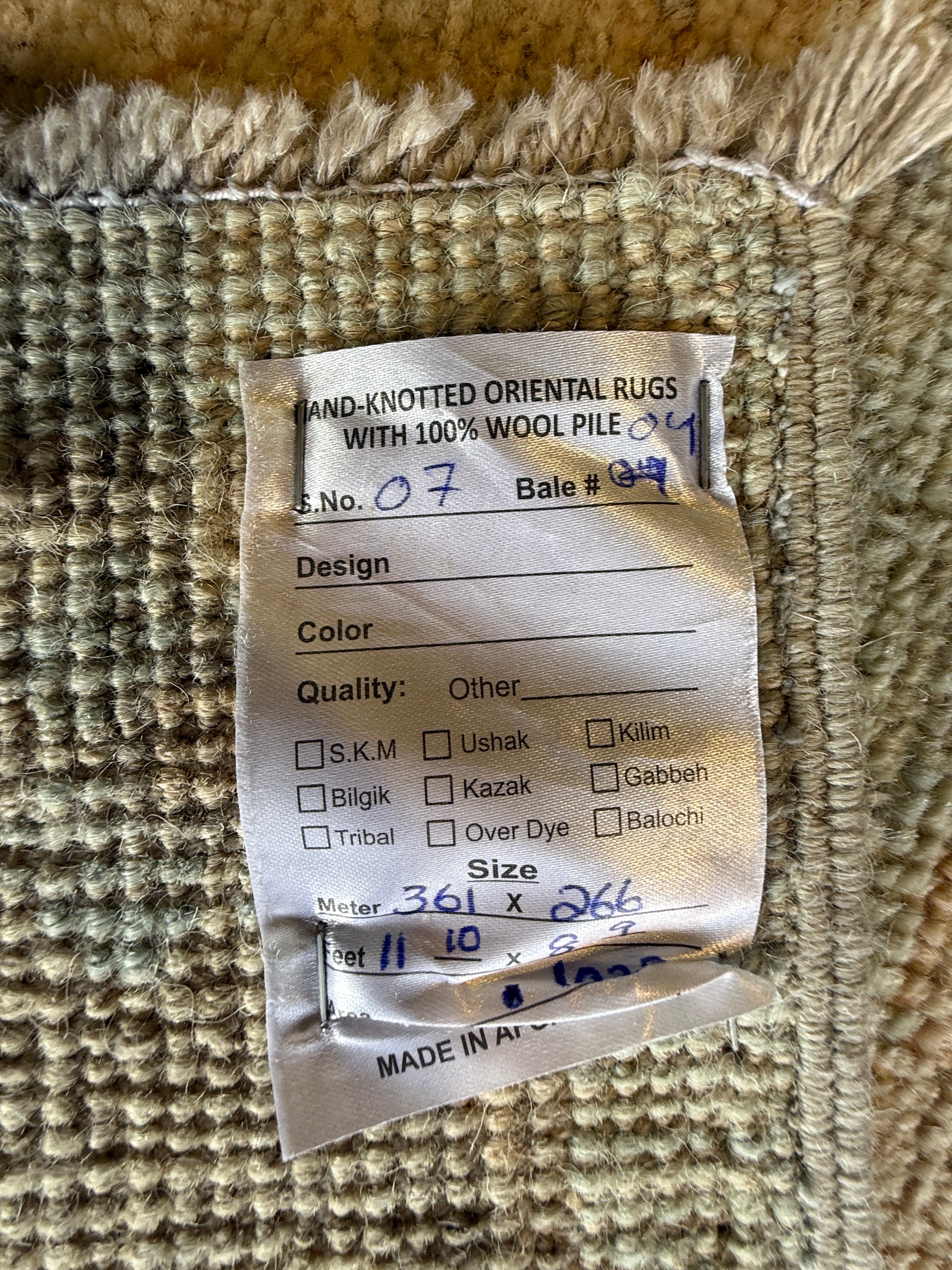 Lily Sondik 8.9x11.10 Light Blue Afghani Whitewashed Oushak
