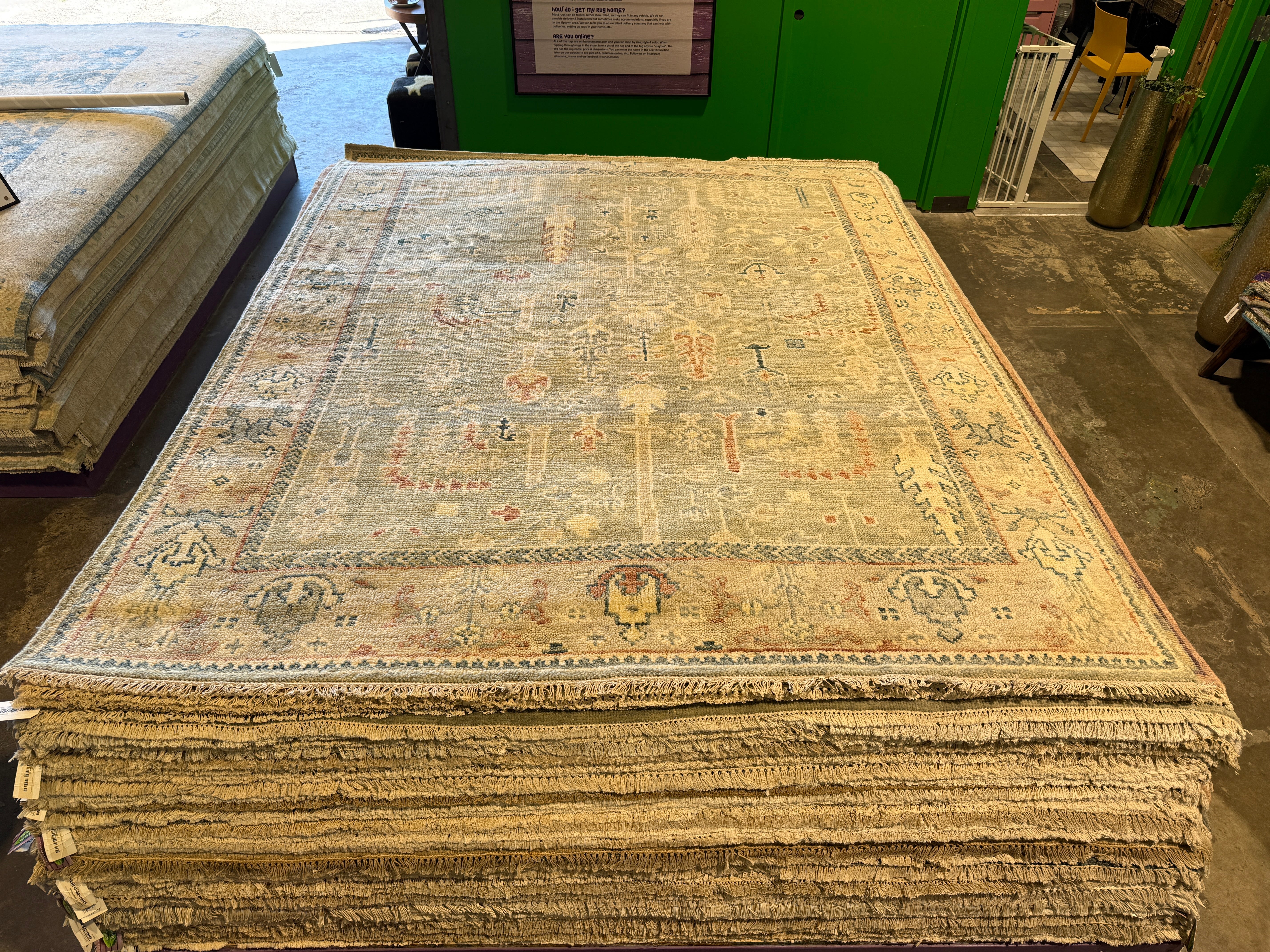 Delux  7.9x9.9 Dark Grey Hand-Knotted Oushak Rug