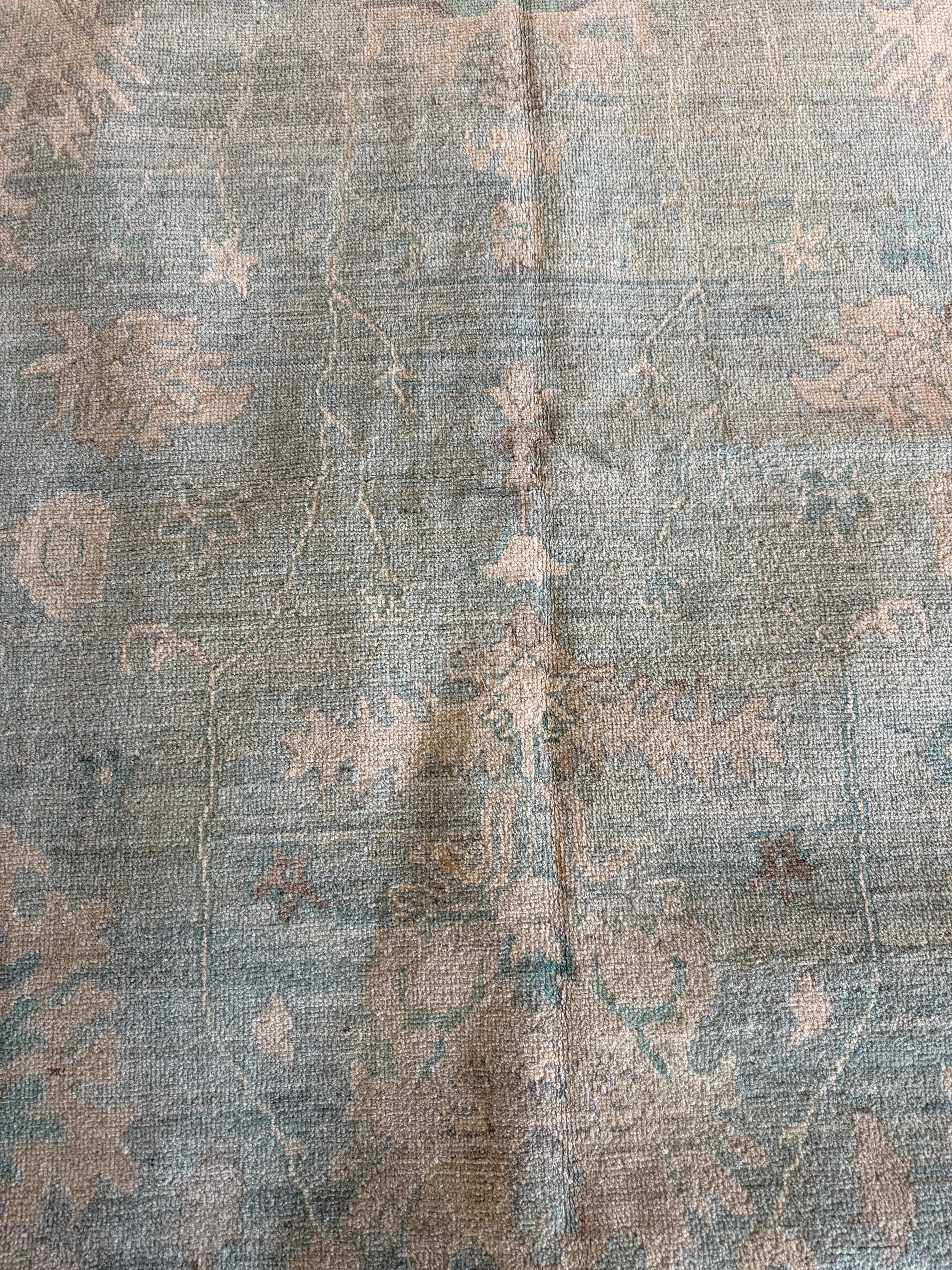 Michelle Lee 9.11x13.9 Blue Afghani Whitewashed Oushak