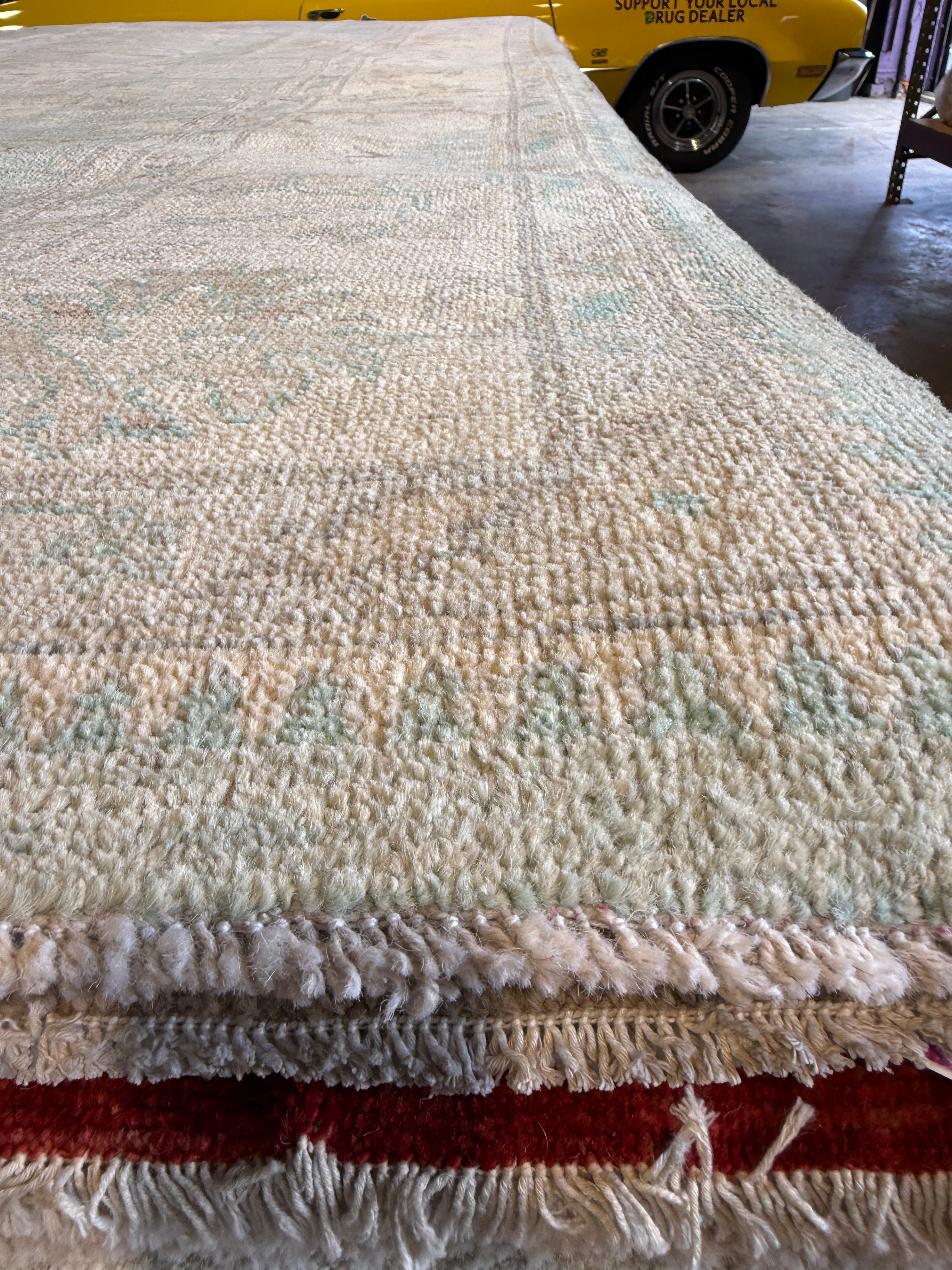 Michelle Lee 9.11x13.9 Blue Afghani Whitewashed Oushak