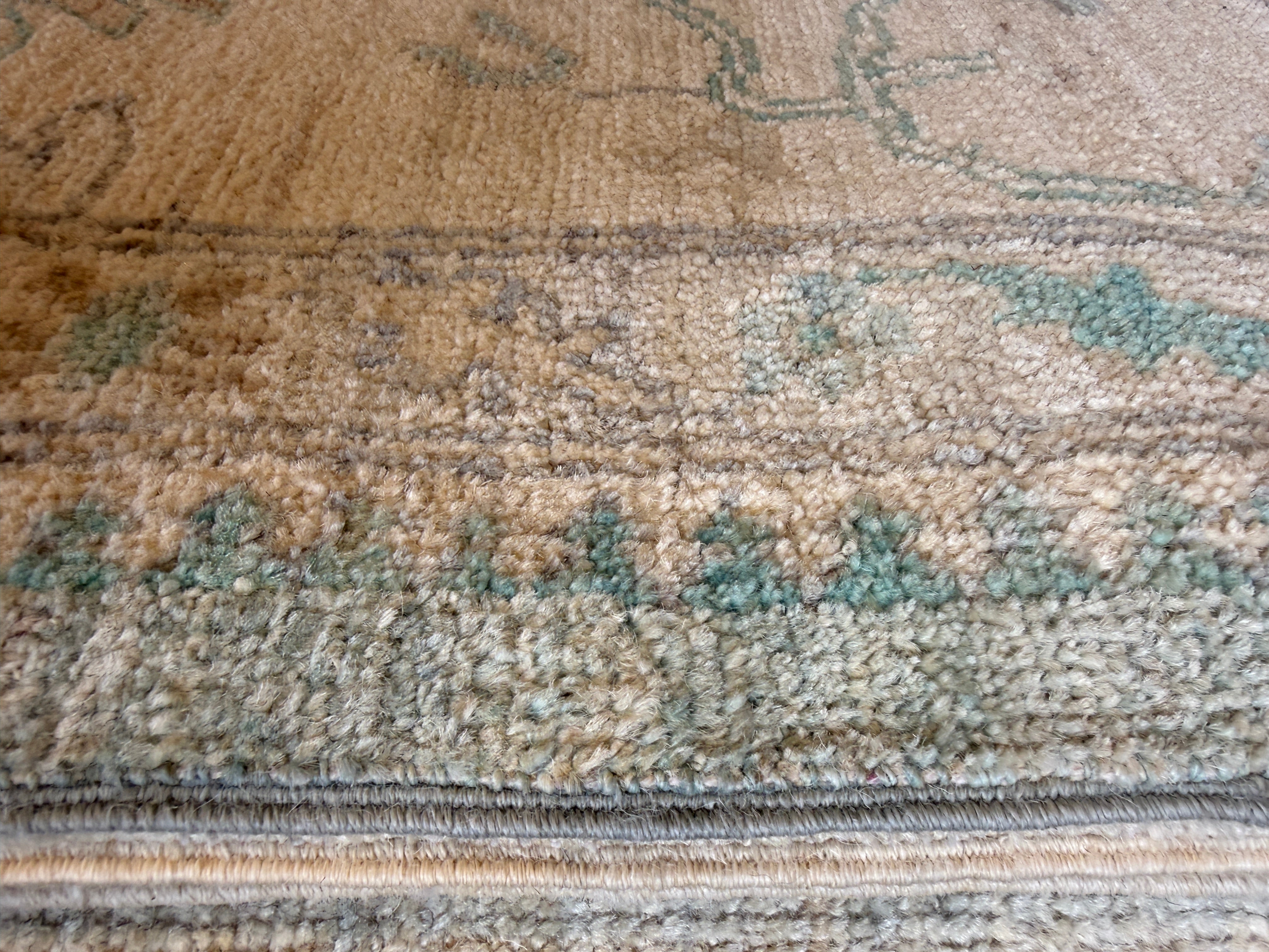 Michelle Lee 9.11x13.9 Blue Afghani Whitewashed Oushak
