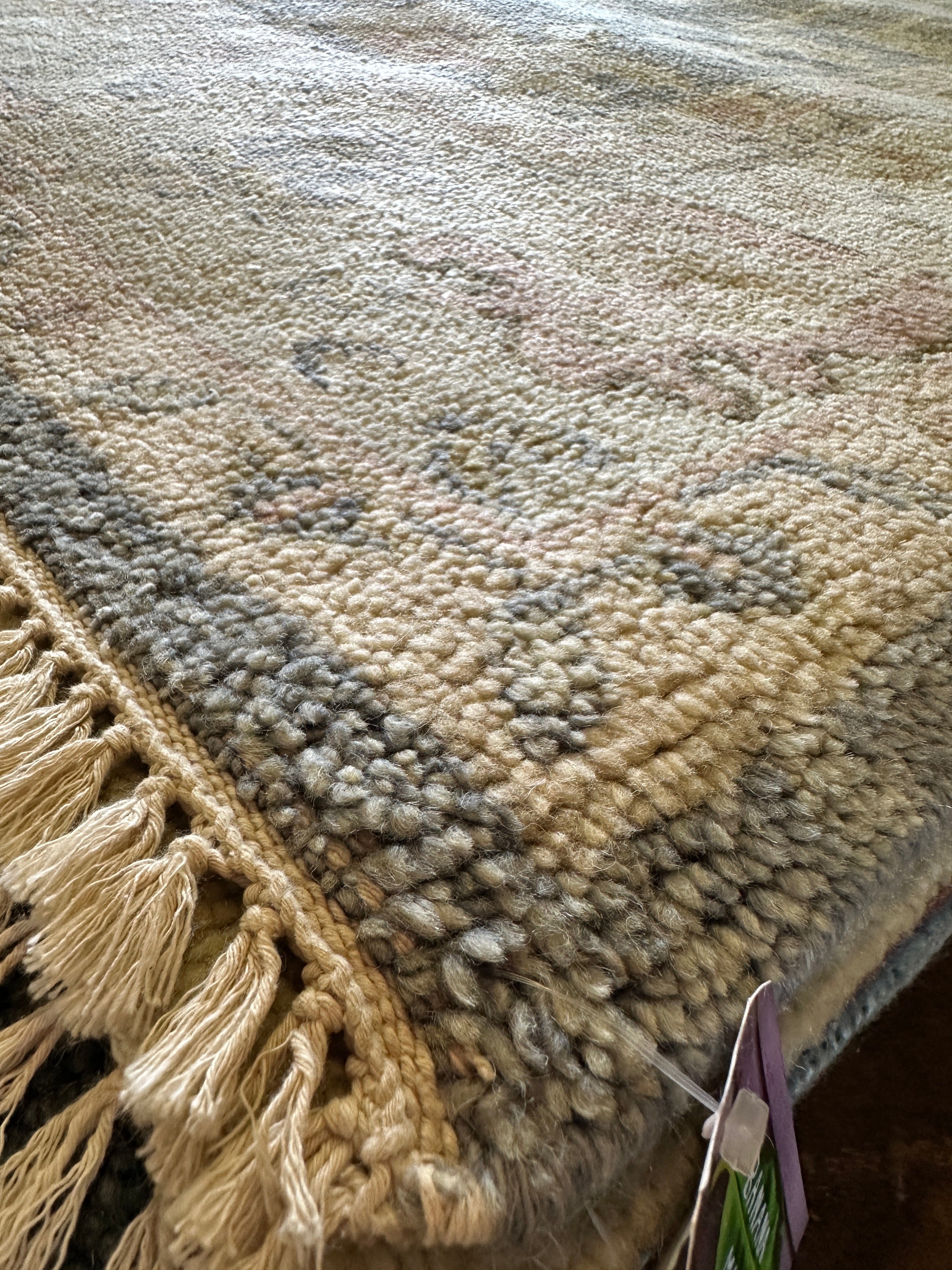 Kim Lankford 9x11.9 Grey & Tan Hand-Knotted Oushak