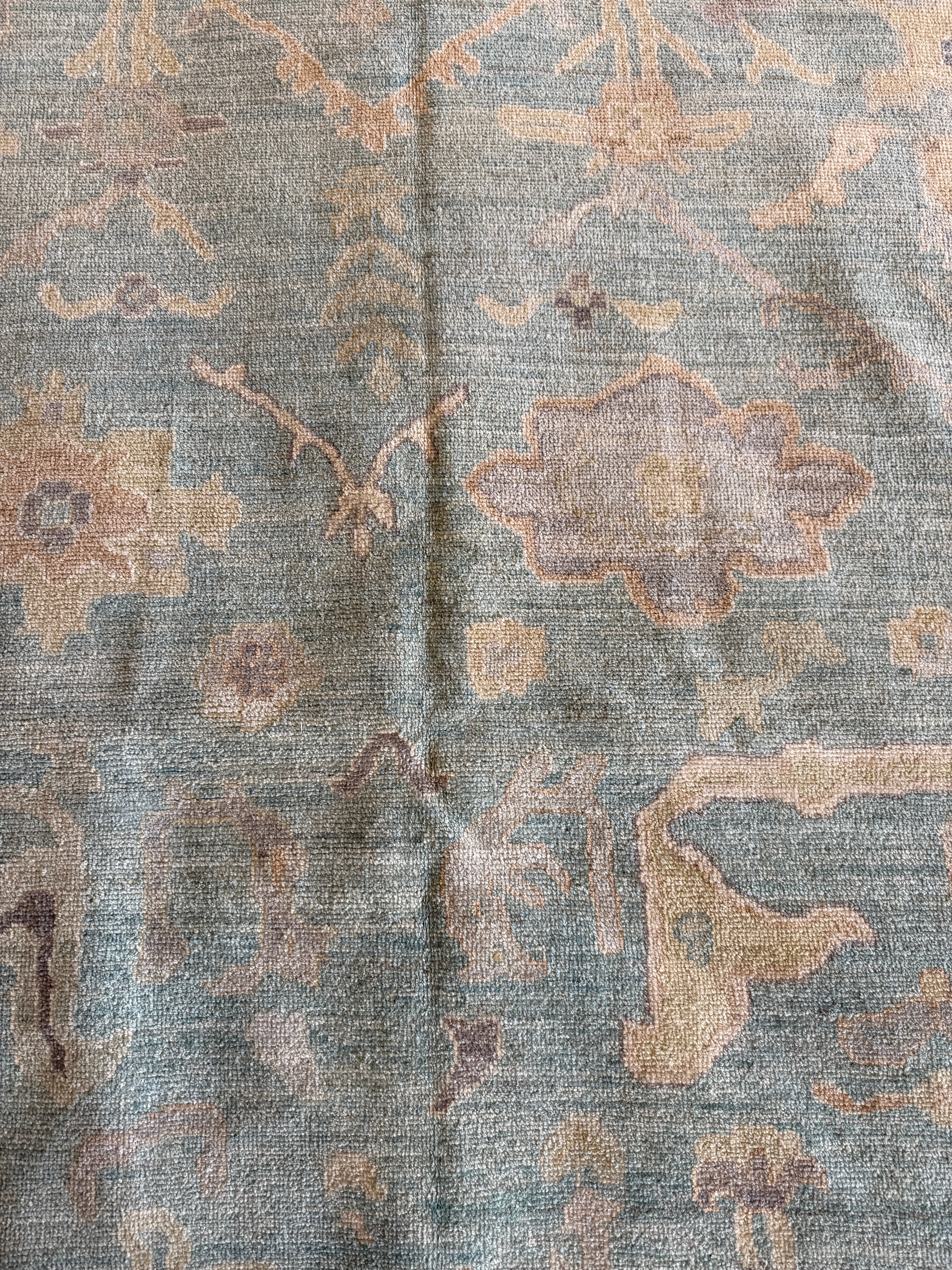 Angela Weintraub 9.3x11.11 Blue Afghani Whitewashed Oushak