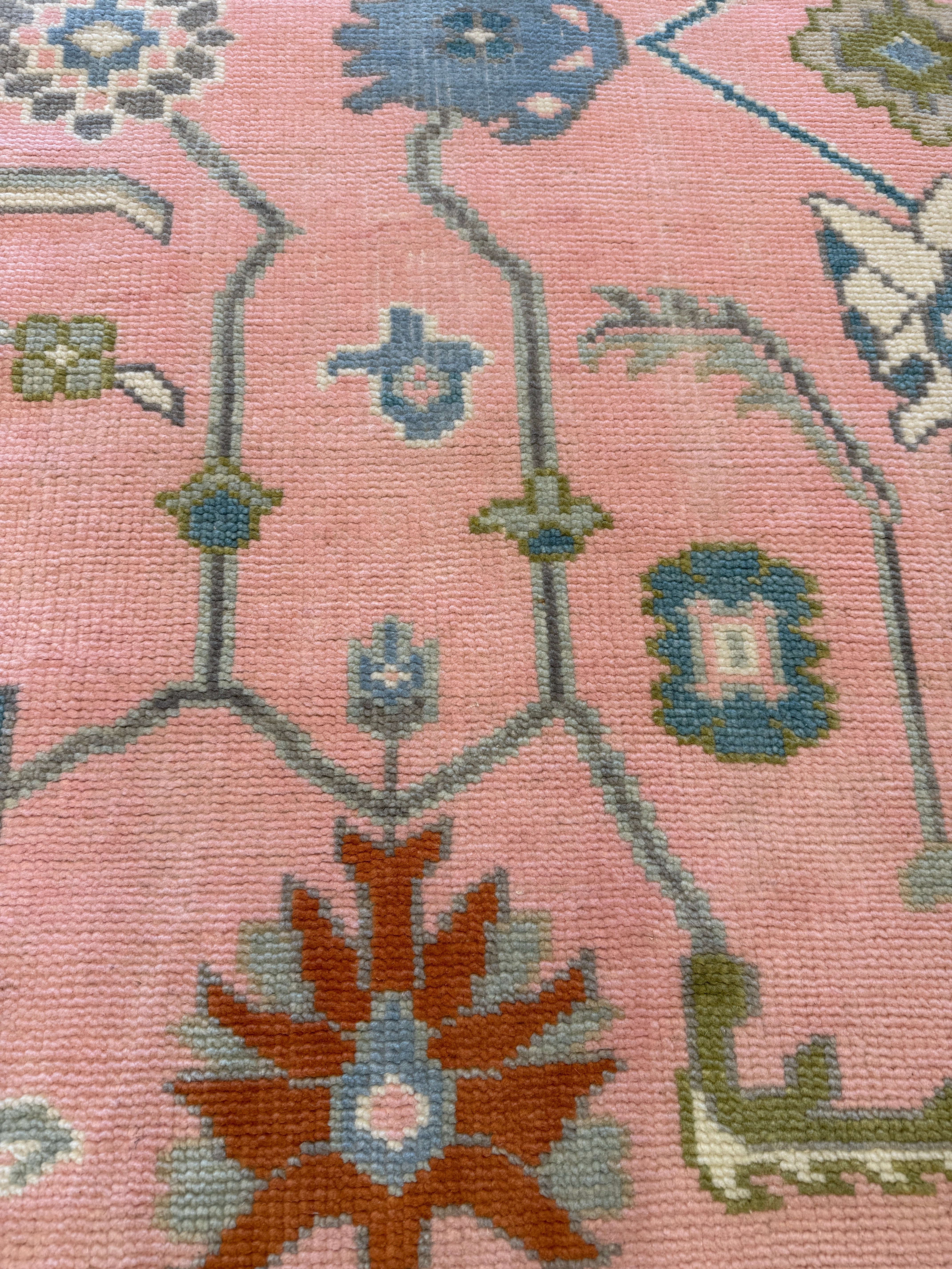 Hilary McCormack 8x10 Pink Hand-Knotted Oushak