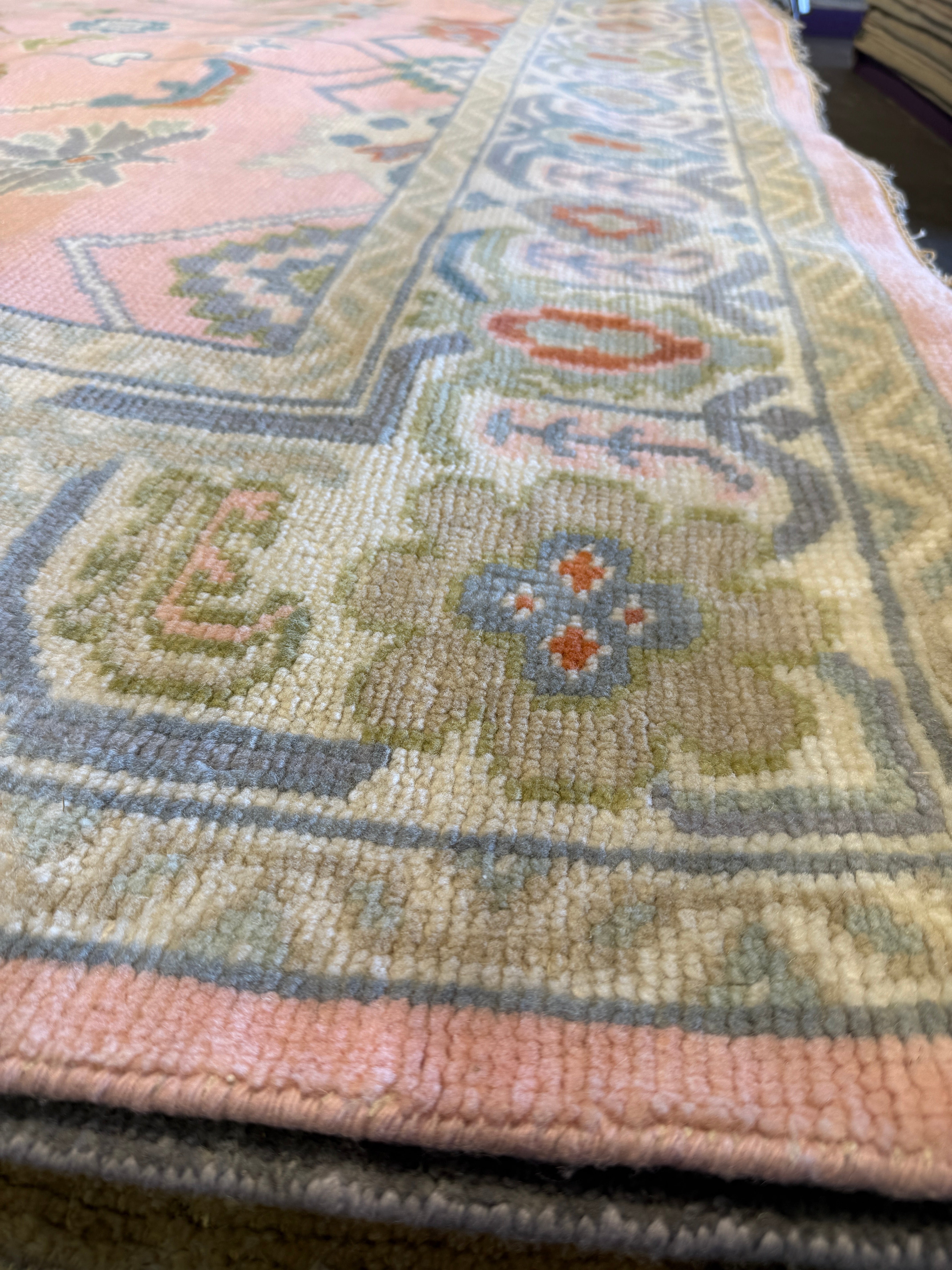 Hilary McCormack 8x10 Pink Hand-Knotted Oushak