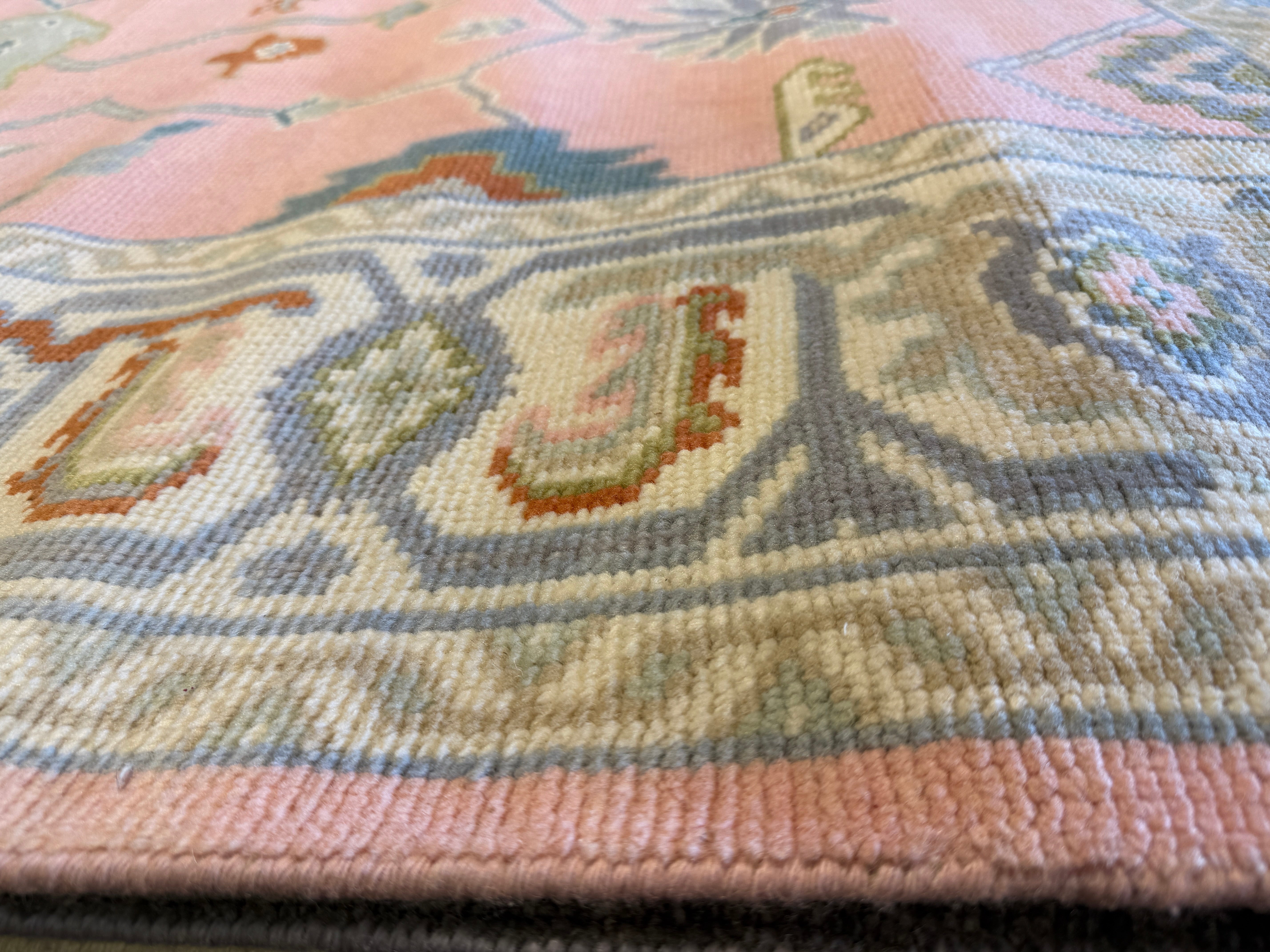 Hilary McCormack 8x10 Pink Hand-Knotted Oushak