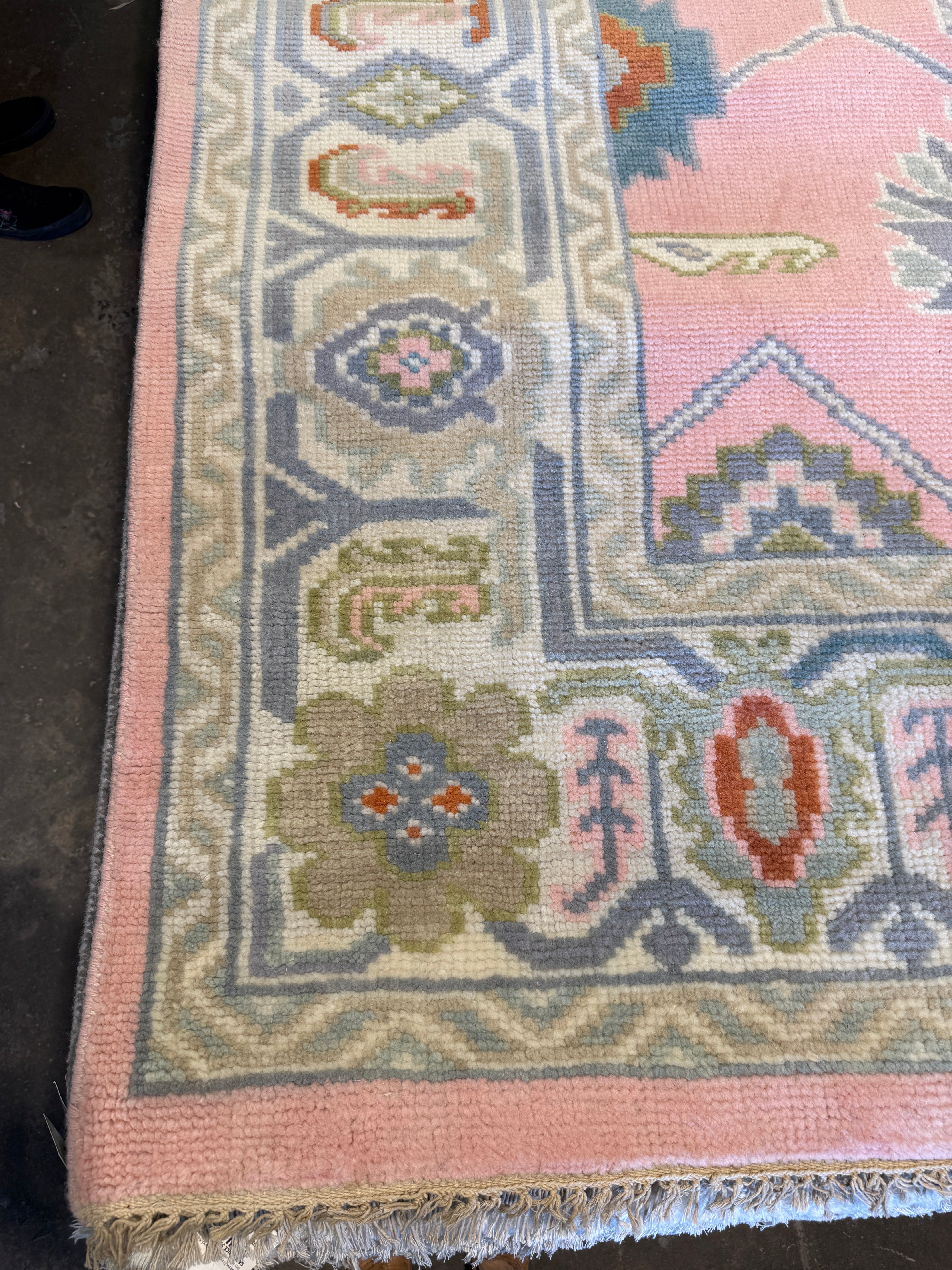 Hilary McCormack 8x10 Pink Hand-Knotted Oushak